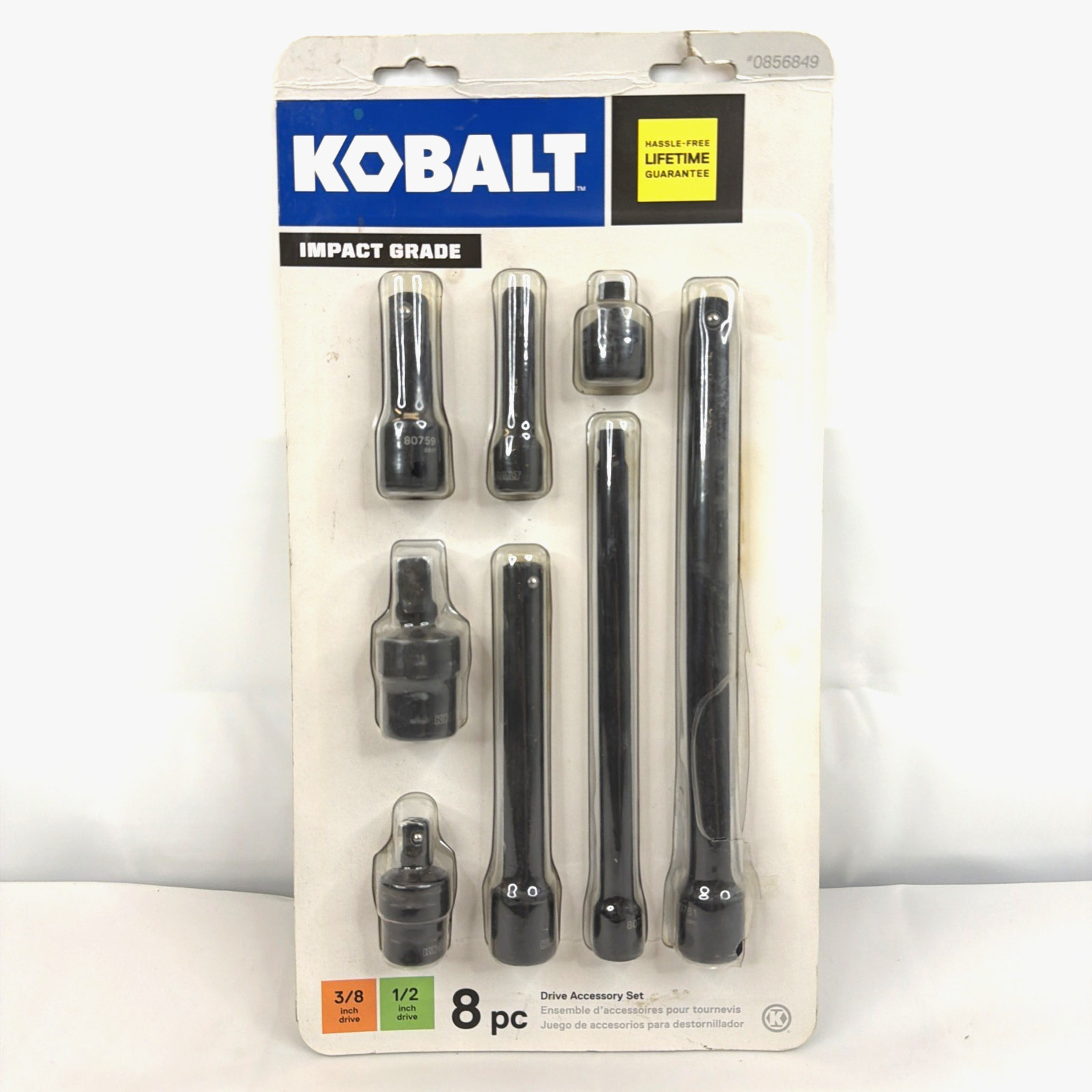 Kobalt 8pc Impact Socket Extension w/ Swivel Adapter Set 3/8″ & 1/2″ Drive 80730