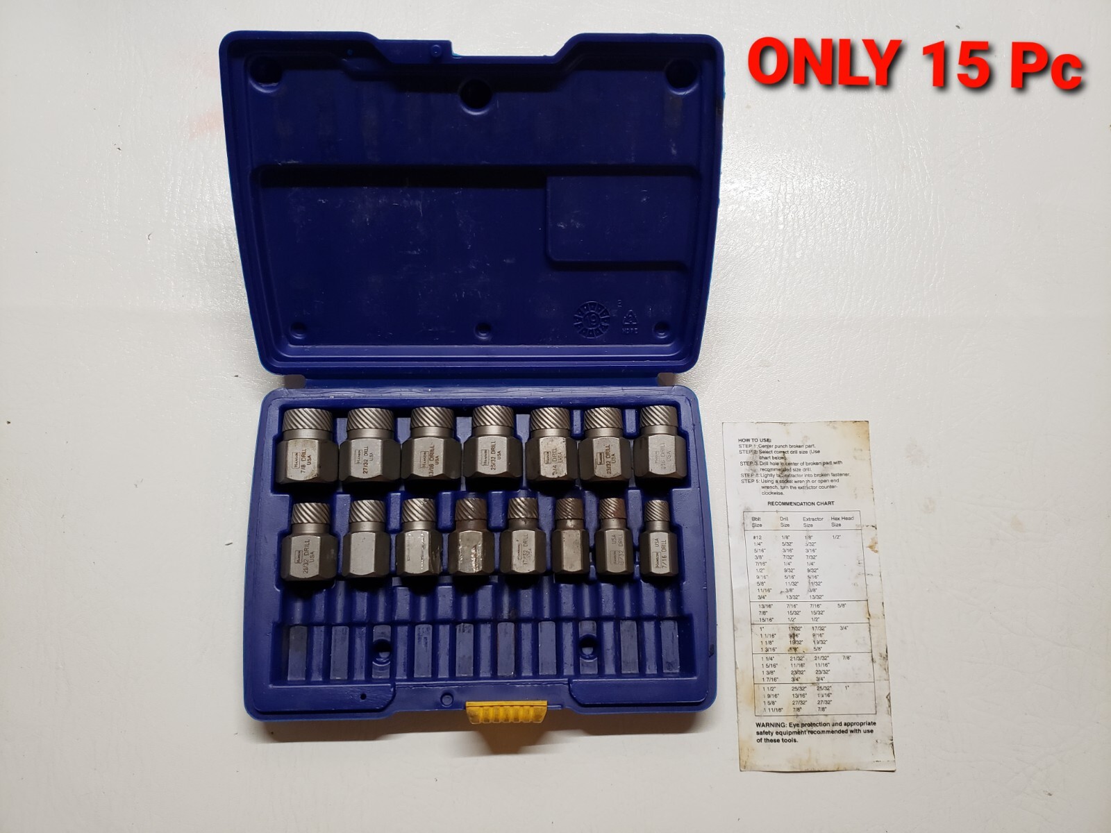 Irwin Hanson 25pc Hex Multi-Spline ScrewExtractor Set 1/8″ to 7/8″ #53227 15 Pc
