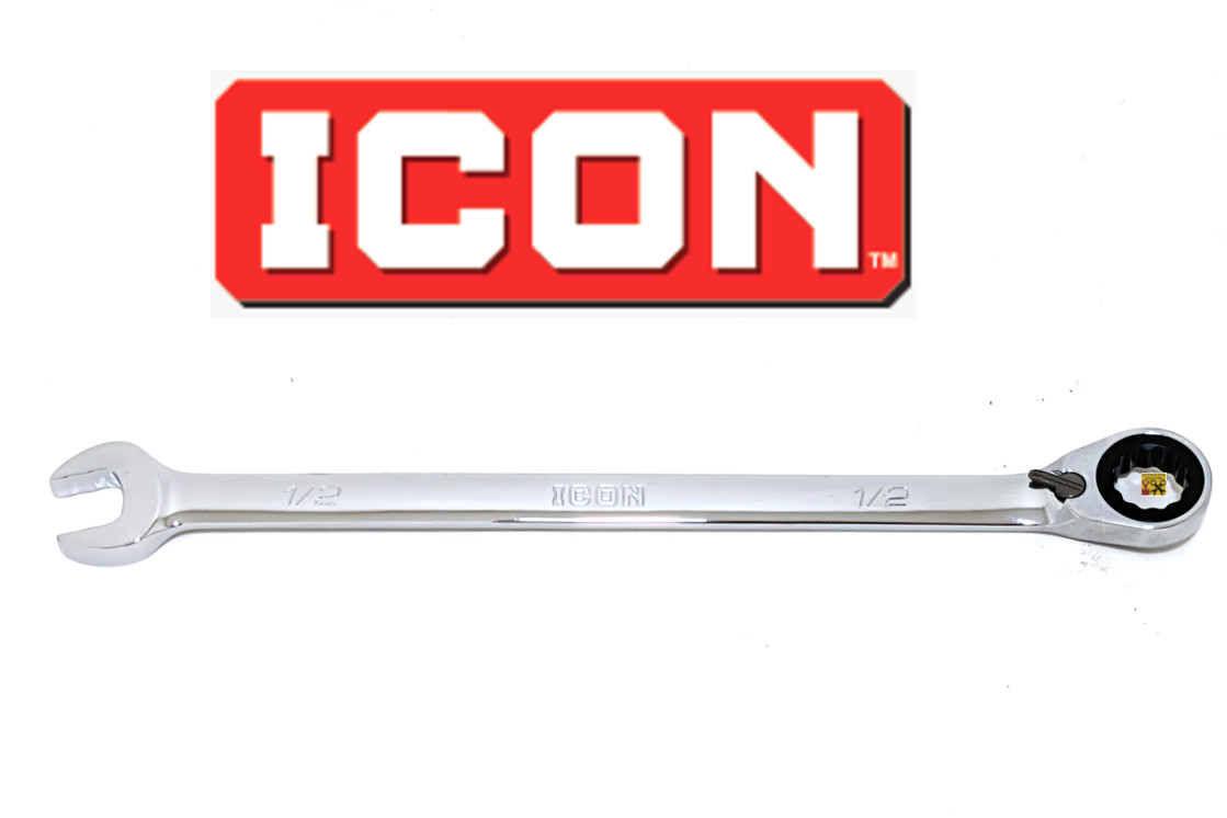 NEW ICON ANTI-SLIP REVERSIBLE RATCHETING WRENCH 12pt WRAS-7 SAE INCH PICK SIZE