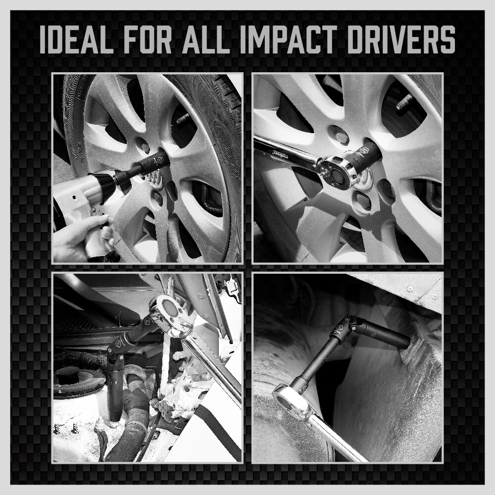 1/2-Inch Drive Deep Impact Socket Set Metric CR-V 6 Point 19PC 10mm – 24mm Case