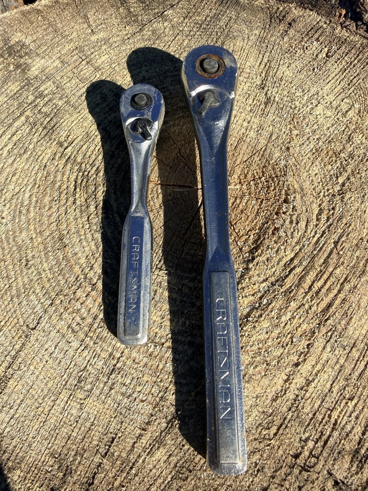 Vintage Craftsman Ratchet 2 Pc Used Set 44809 44811 Made In USA 1/2” 3/8”