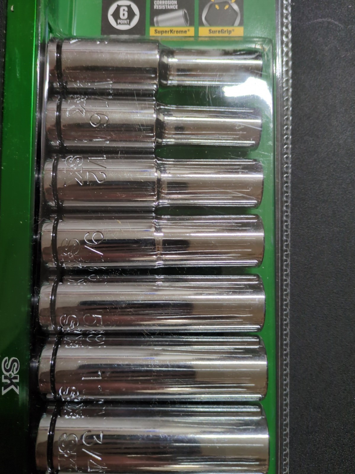 SK 1/2″ Drive 11 Piece SAE Deep Socket Set SK Professional LIFETIME WARRANTY
