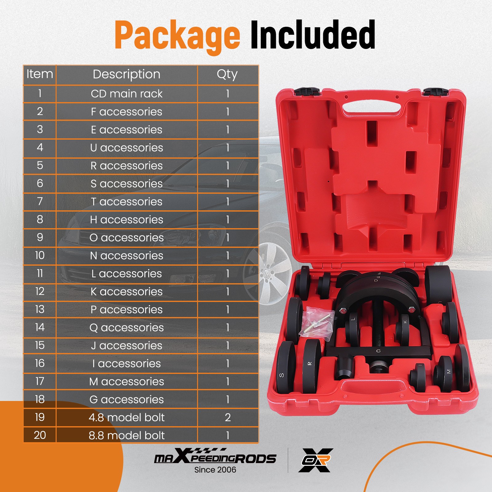 21PC Front Rear Wheel Hub Bearing Puller Kit Remover Carbon Steel Tool Set