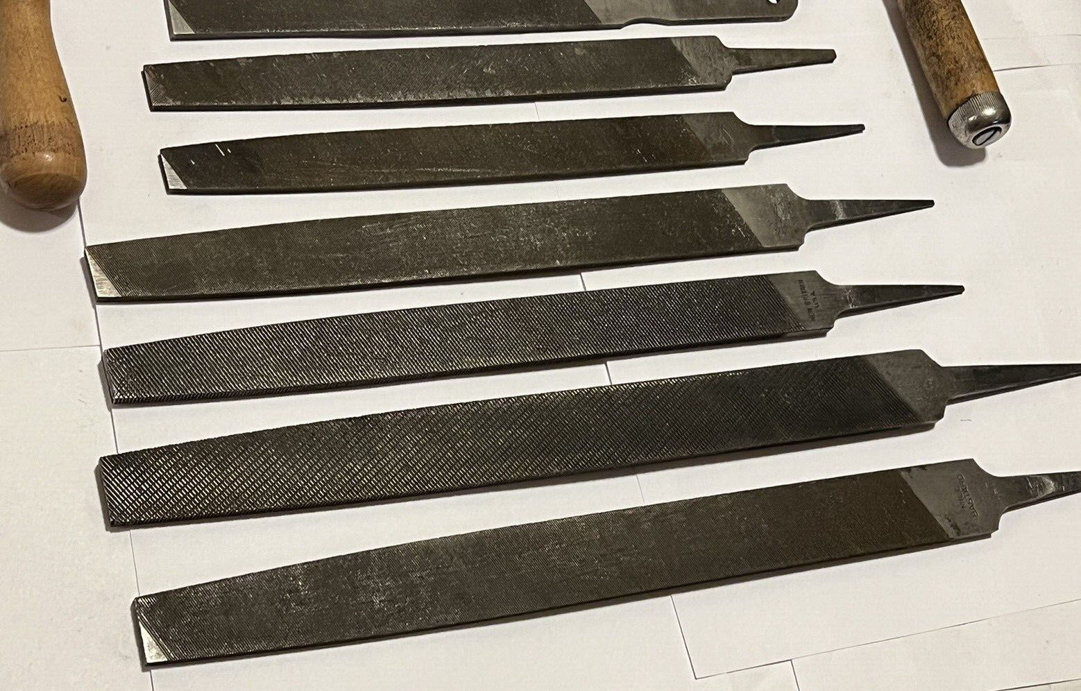 Vintage File set 12 pc Heller Nicholson New Britain Mill Flat Bastard Half Round