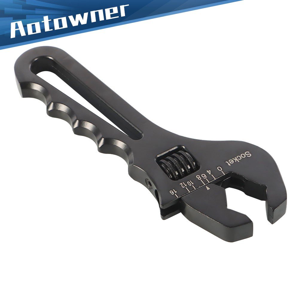 For Hose End Fitting 3AN-16AN Black Adjustable Wrench Aluminum Tool Spanner