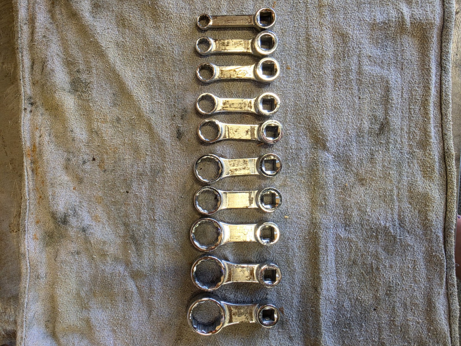 10pc Proto & Snap-on 3/8″ Dr. Torque Adapter Wrench Set SAE 5/16″ – 7/8″ USA