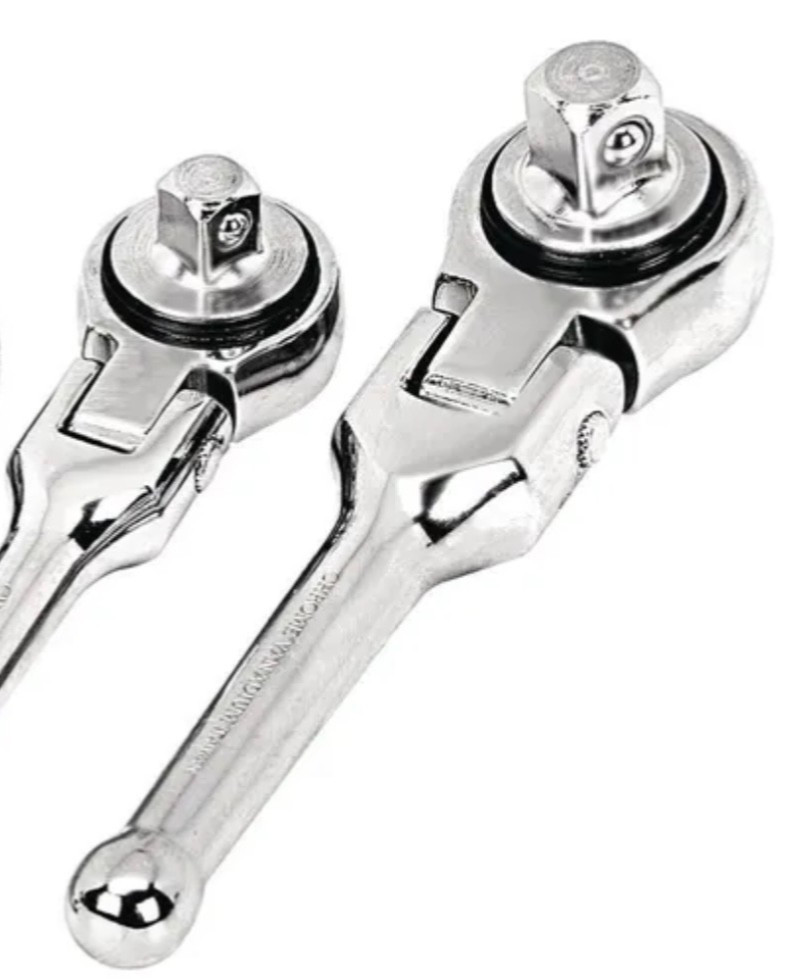 Pittsburg Stubby Flex Head Ratchets (1/2,3/8) with Icon Adapters, Quinn Drivers