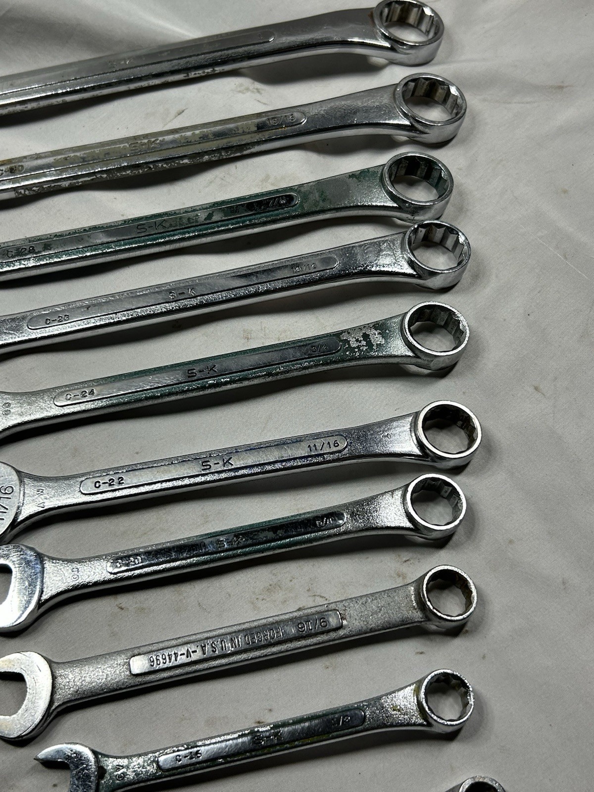 SK Tools SAE 13pc Combination Wrench Set 12/6pt 1/4”-1” USA Model 1714