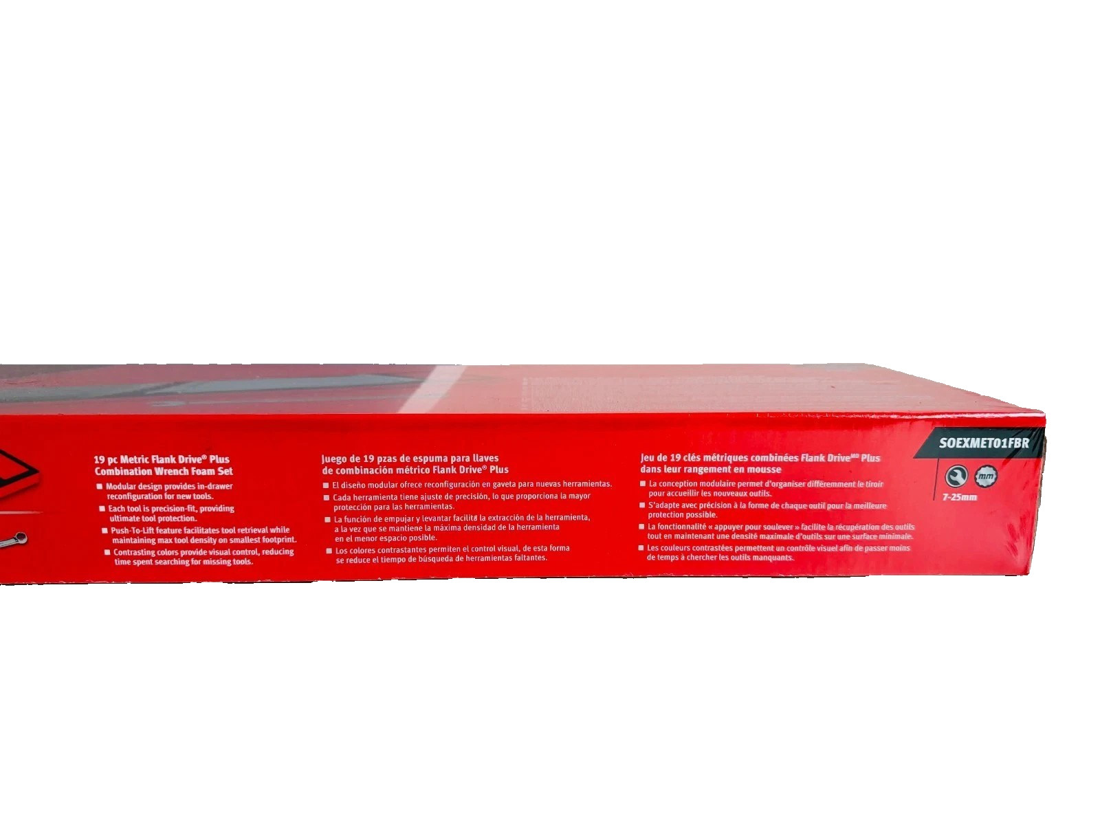 New Snap-on™ SOEXMET01FBR 19pc Metric Flank Dr+ Wrench Foam Set 7 – 25 mm SEALed
