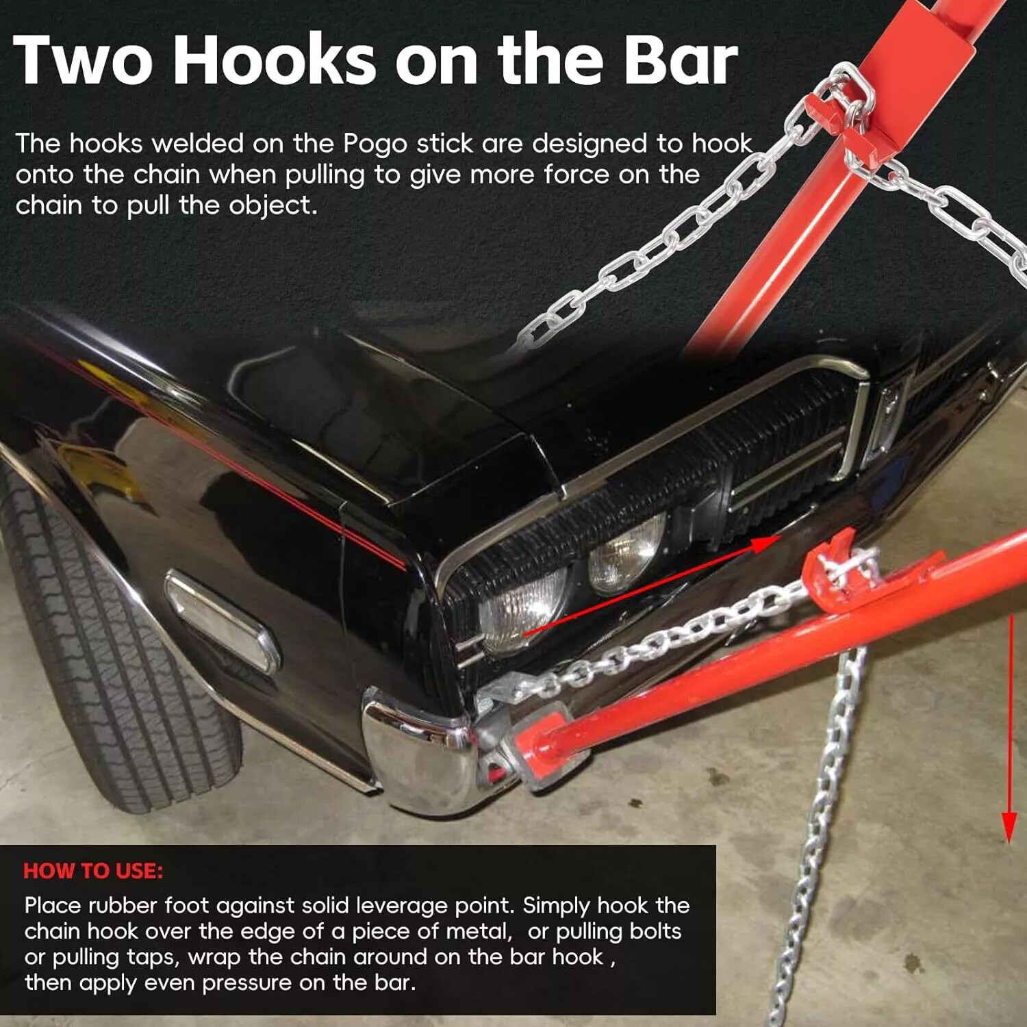 77175 Auto Body Alignment Bar Tool W/ Chain for Bumper Hood Panel Deck & Bracket