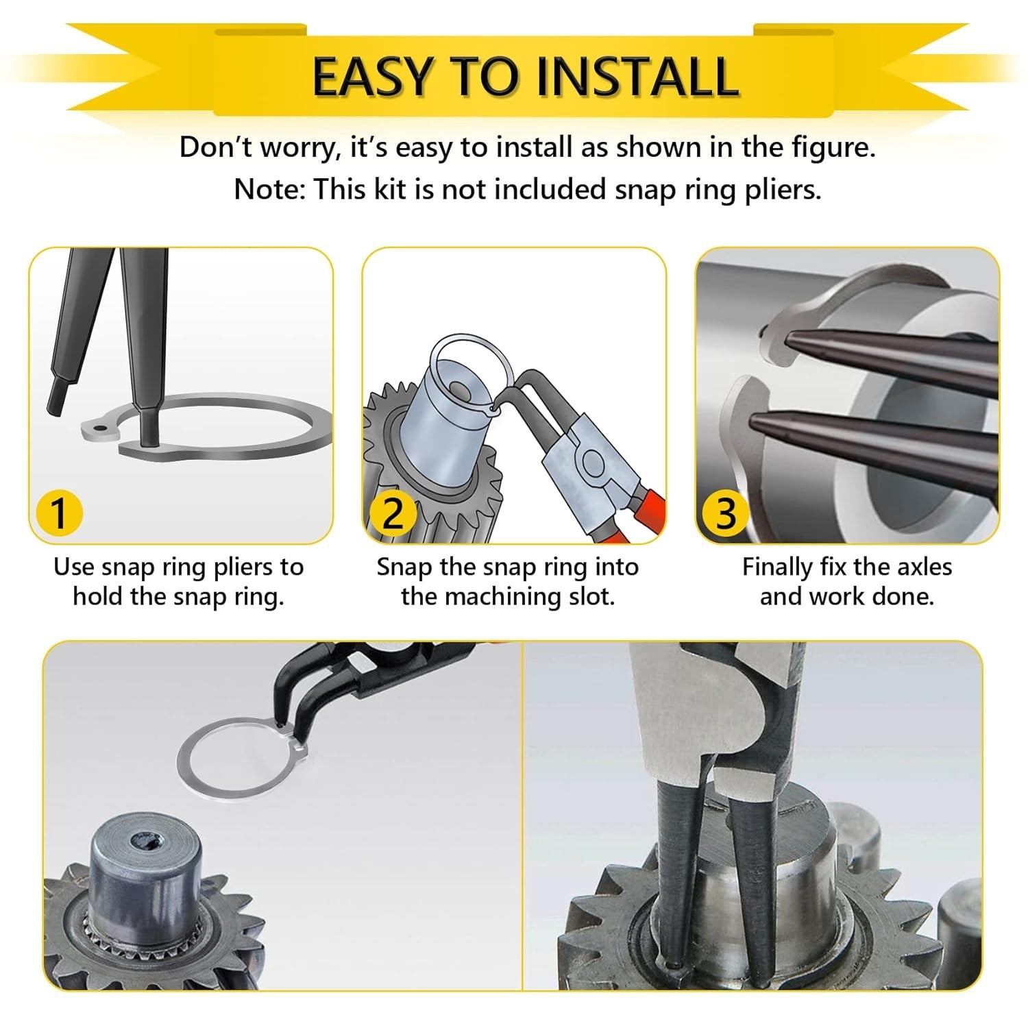 325PCS External Circlip Set – 304 Stainless Steel with Storage Box
