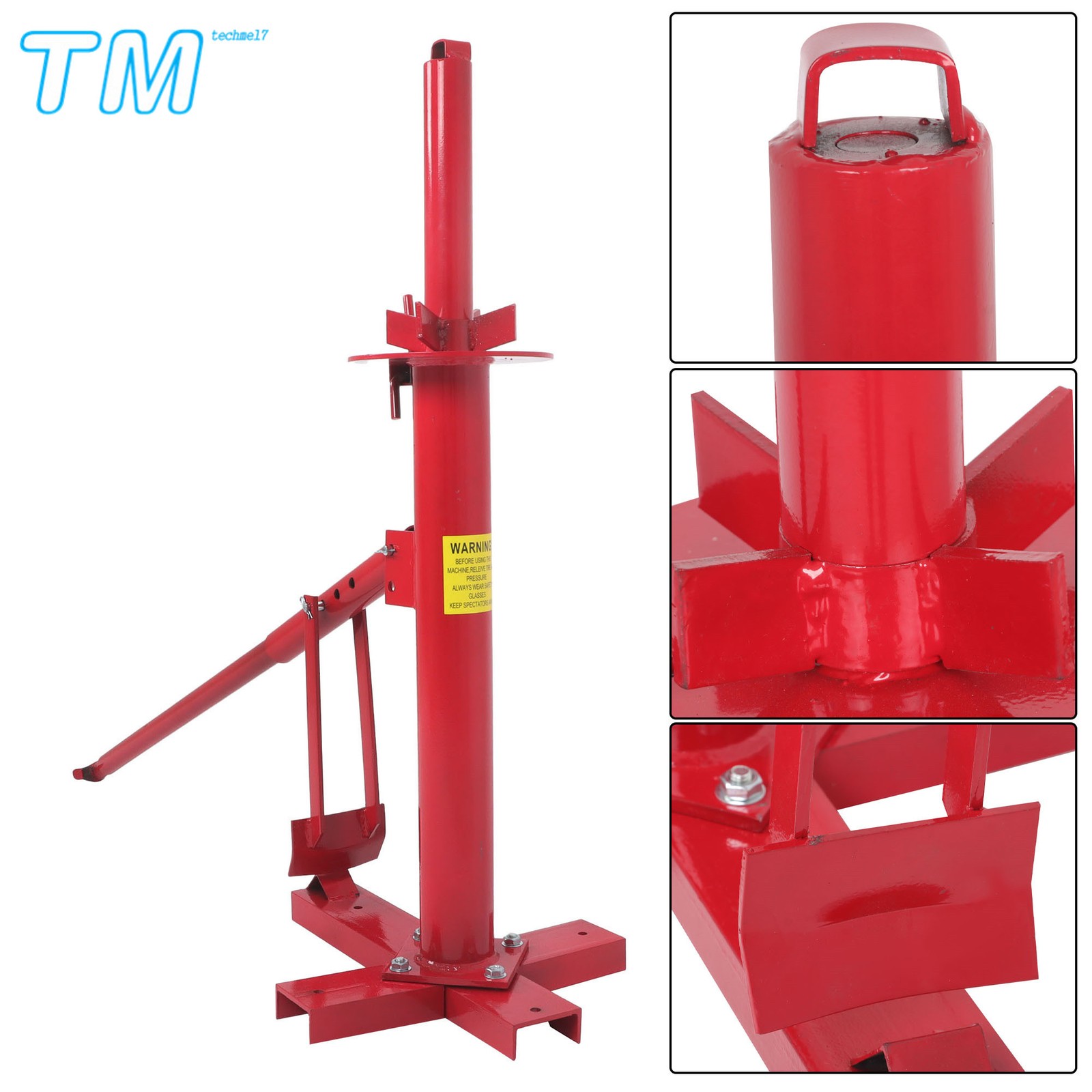 Portable Hand Bead Breaker Mounting Tool 8″ to 16″ Tires Manual Tire Changer Red