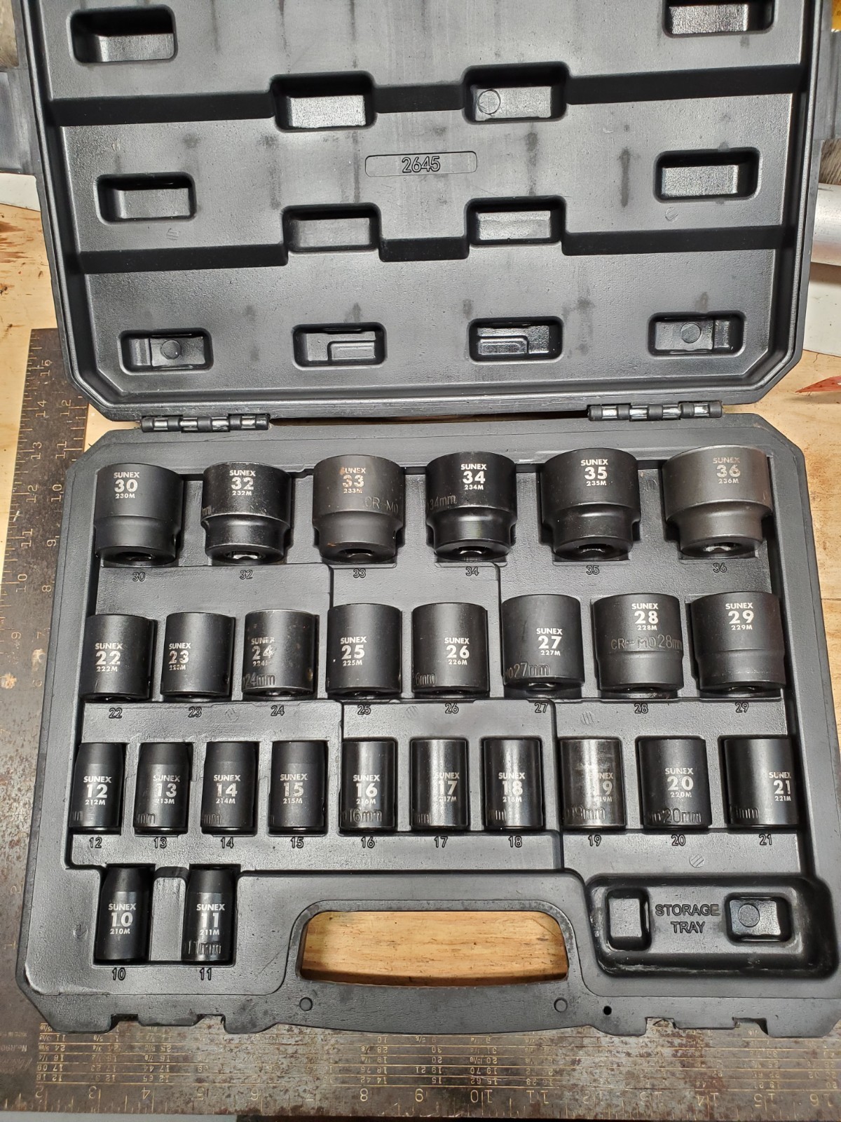 Sunex 2645 1/2” Dr. 26 Pc. Metric Impact Socket Set