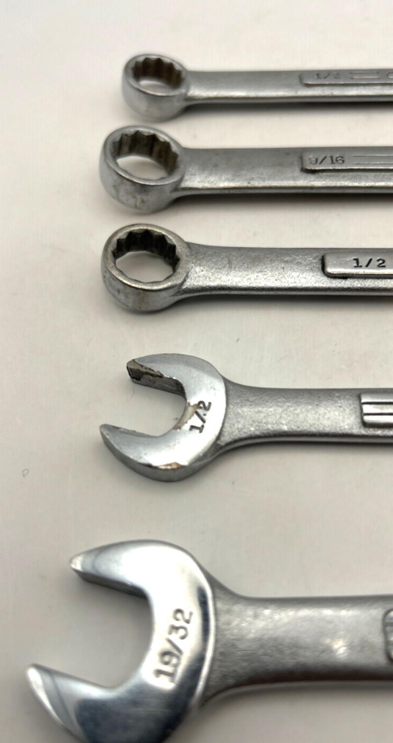 Vintage Craftsman USA SAE Wrench Lot 5 Pc 1/2 9/16 7/16 3/8 11/16 3/4
