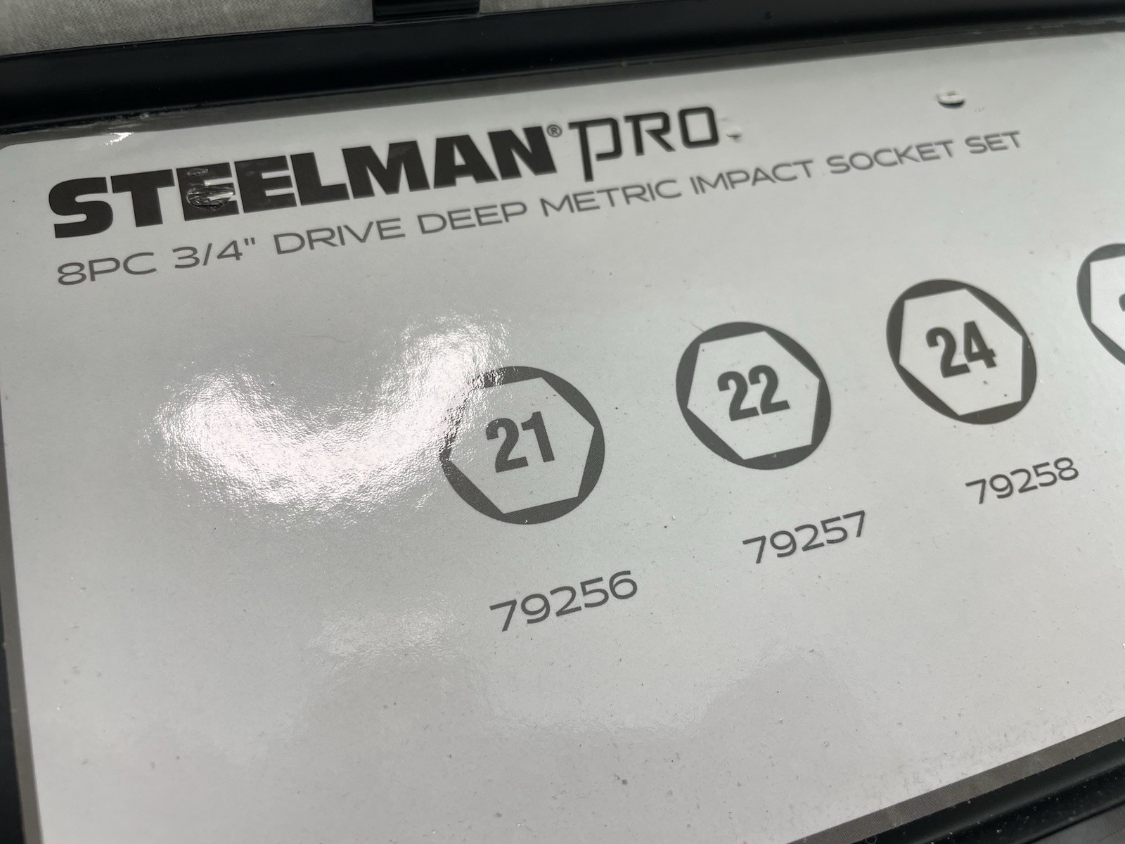 Steelman Pro 8 Piece 3/4 in. Drive Deep Impact Metric Socket Set 79255