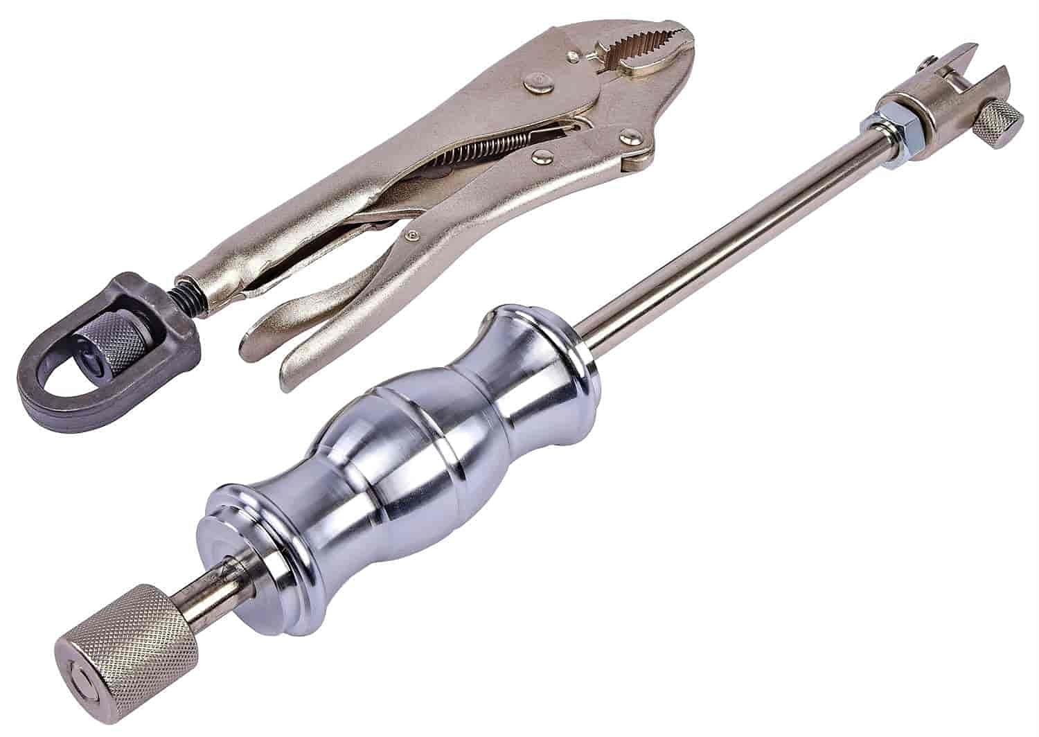 JEGS 81789 Locking Pliers Slide Hammer Vice Grips (9 in. Long Curved Jaw with Wi