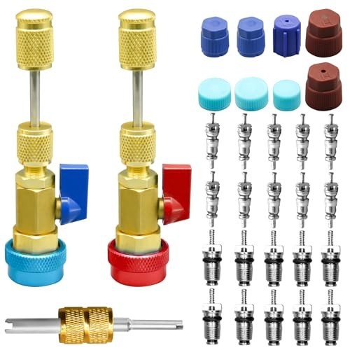 31Pcs R134A AC Valve Core Removal Tool Set, Quick Installer for High/Low Pressur