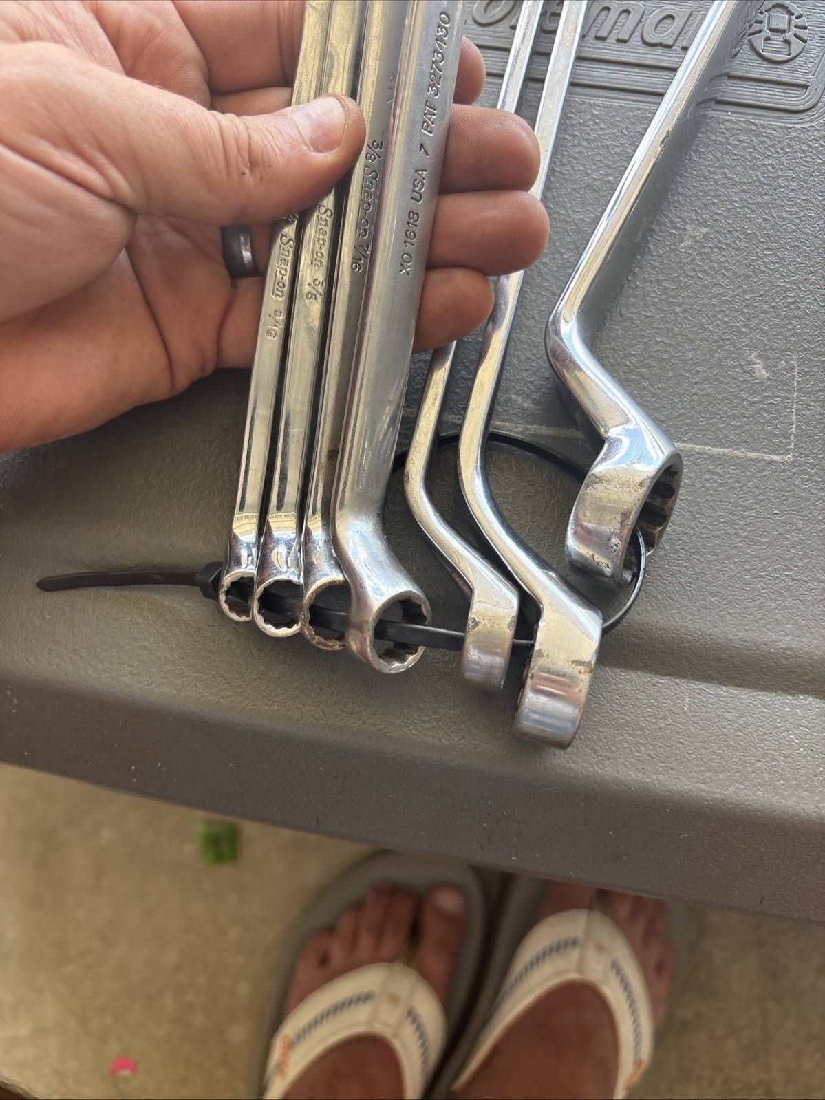 Snap-On XO Series 60° Offset Box End Wrench 7pc Set 1/4 – 15/16” Vintage