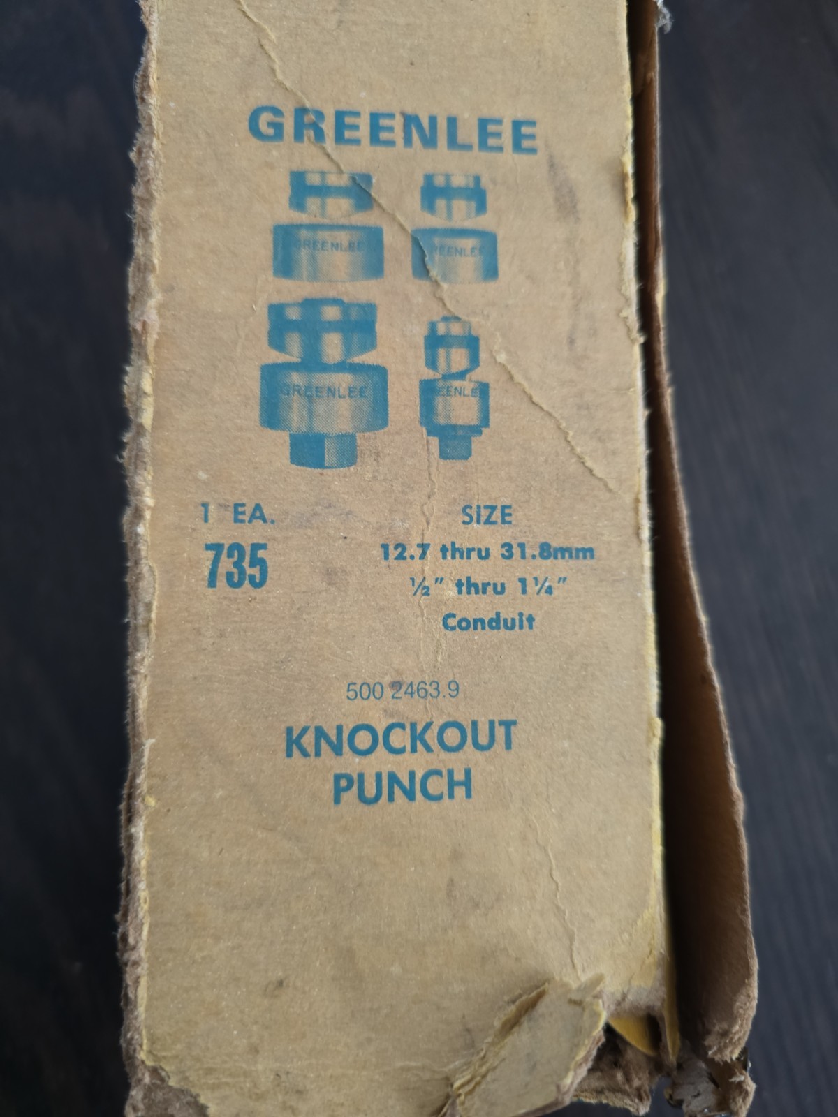 VTG Greenlee Ball Bearing Knock Out Punch Set 735 w/Leather Case – Complete Box