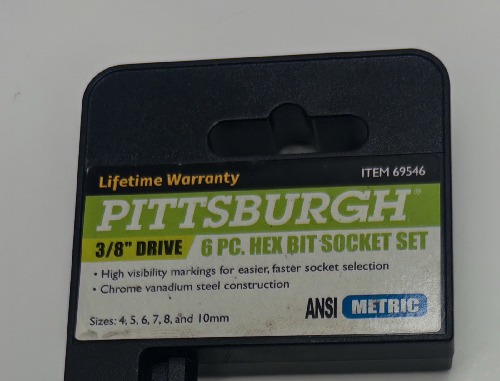 Pittsburg Metric 3/8″ Drive 6 Piece Hex Bit Socket Set