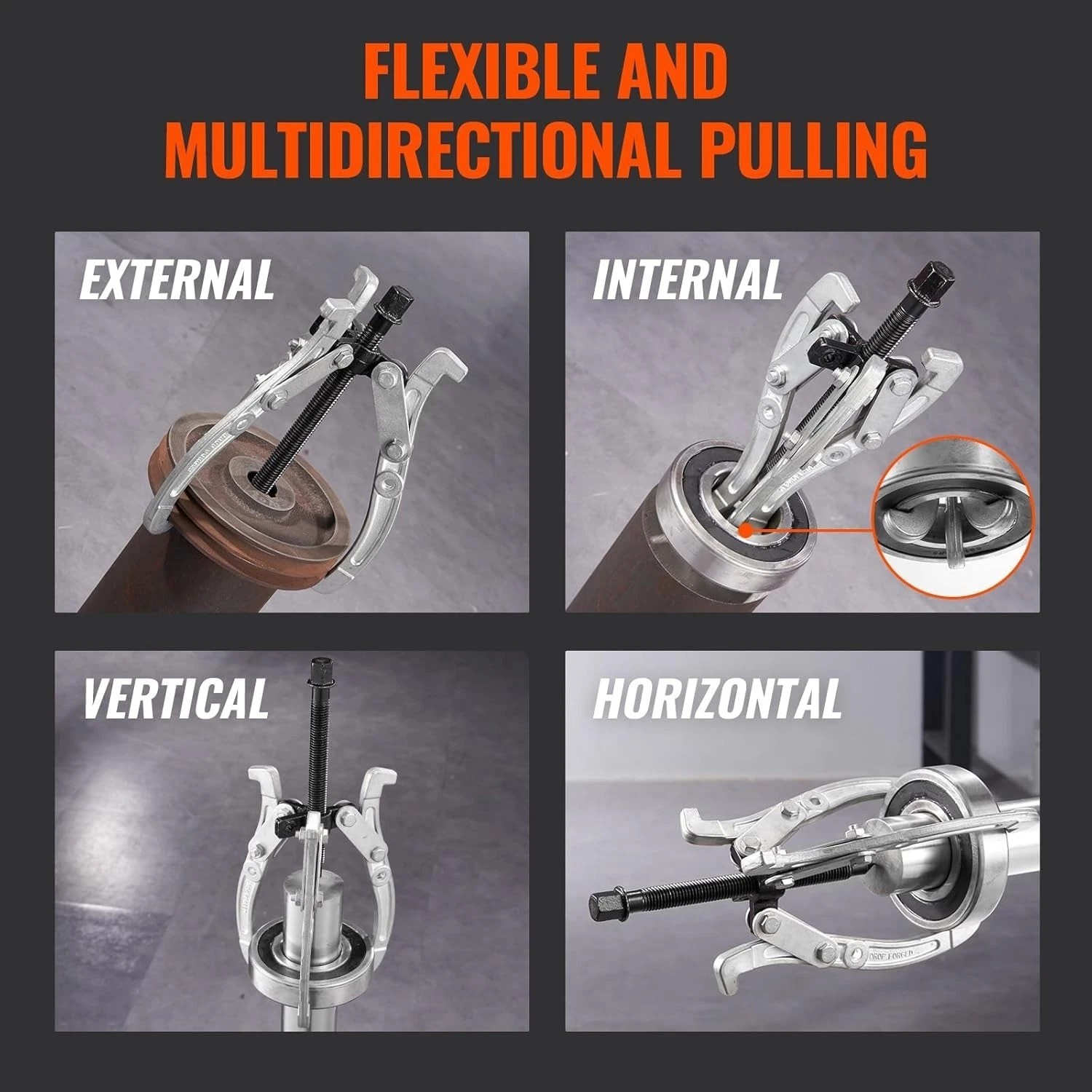 3″ 4″ 6″ 8″ Puller Kit, 3 Jaw Gear Bearing Flywheel Pulley Removal Tool, 2 or.–