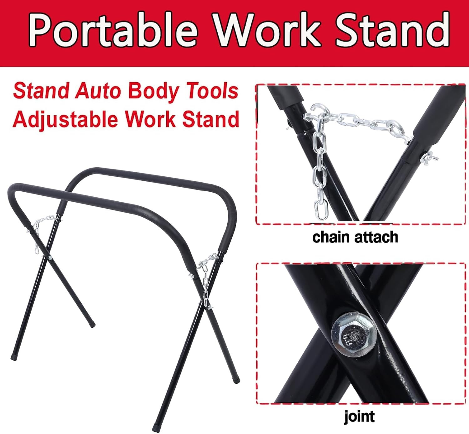 1/2/3 pcs Portable Work Stand 750LB Adjustable Workbench Automotive Fender Stand