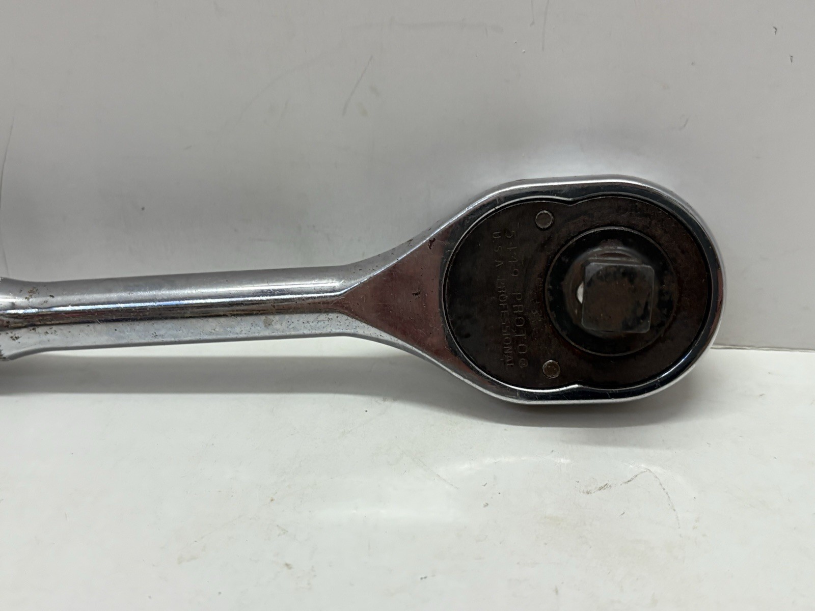 Vintage PROTO # 5449 1/2″ Drive Pear Head Ratchet W Knurled Handle USA