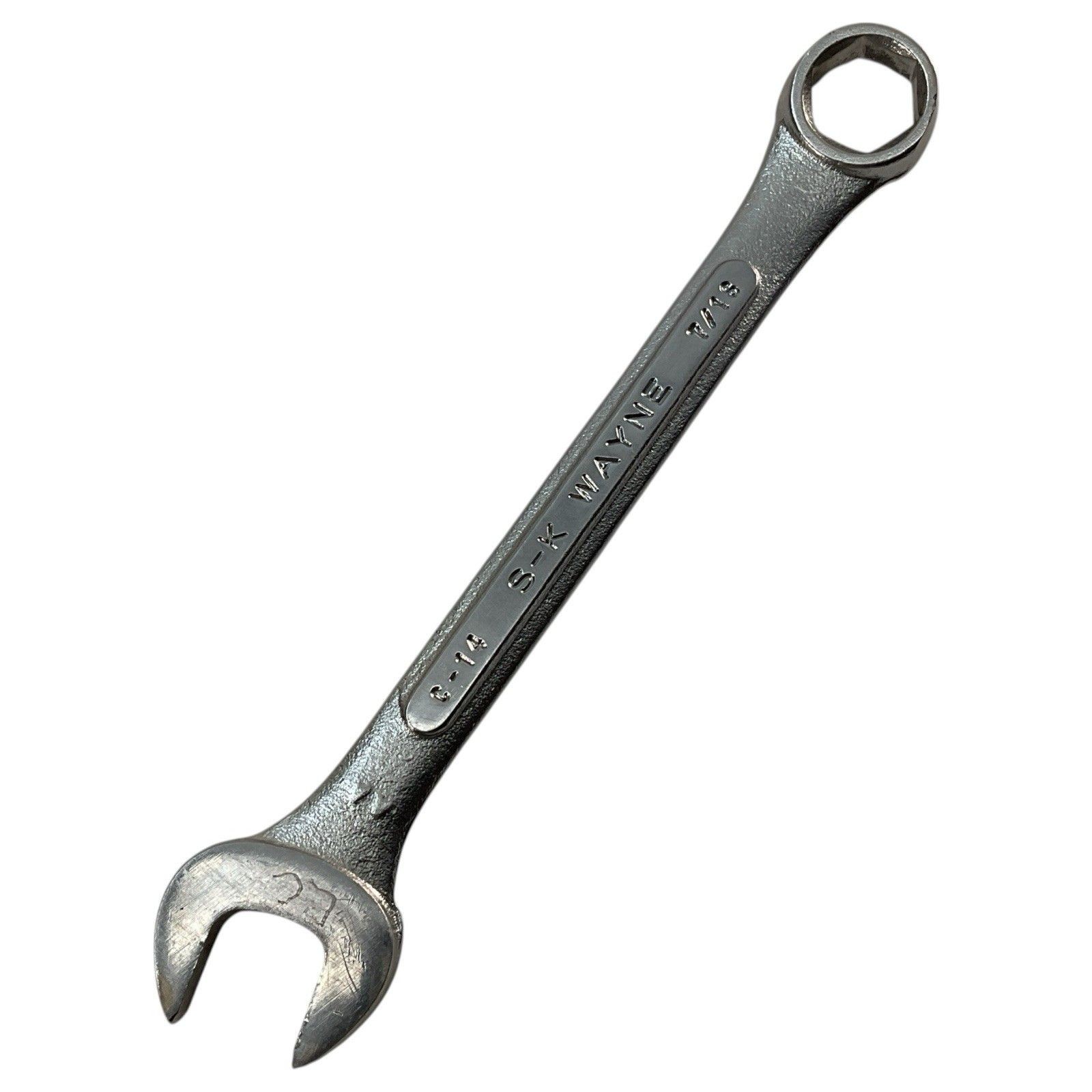 S-K Wayne C-14 Combination Wrench 7/16 Inch 6 Point Open Box End Vintage USA