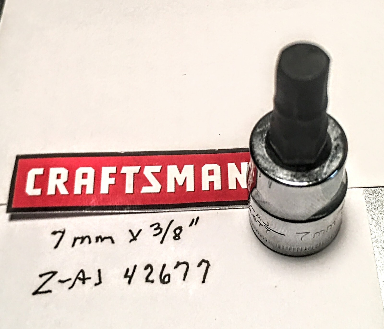 Craftsman 7 mm x 3/8″ Drive Hex Bit Socket Z-AJ 42677 Free USA Shipping