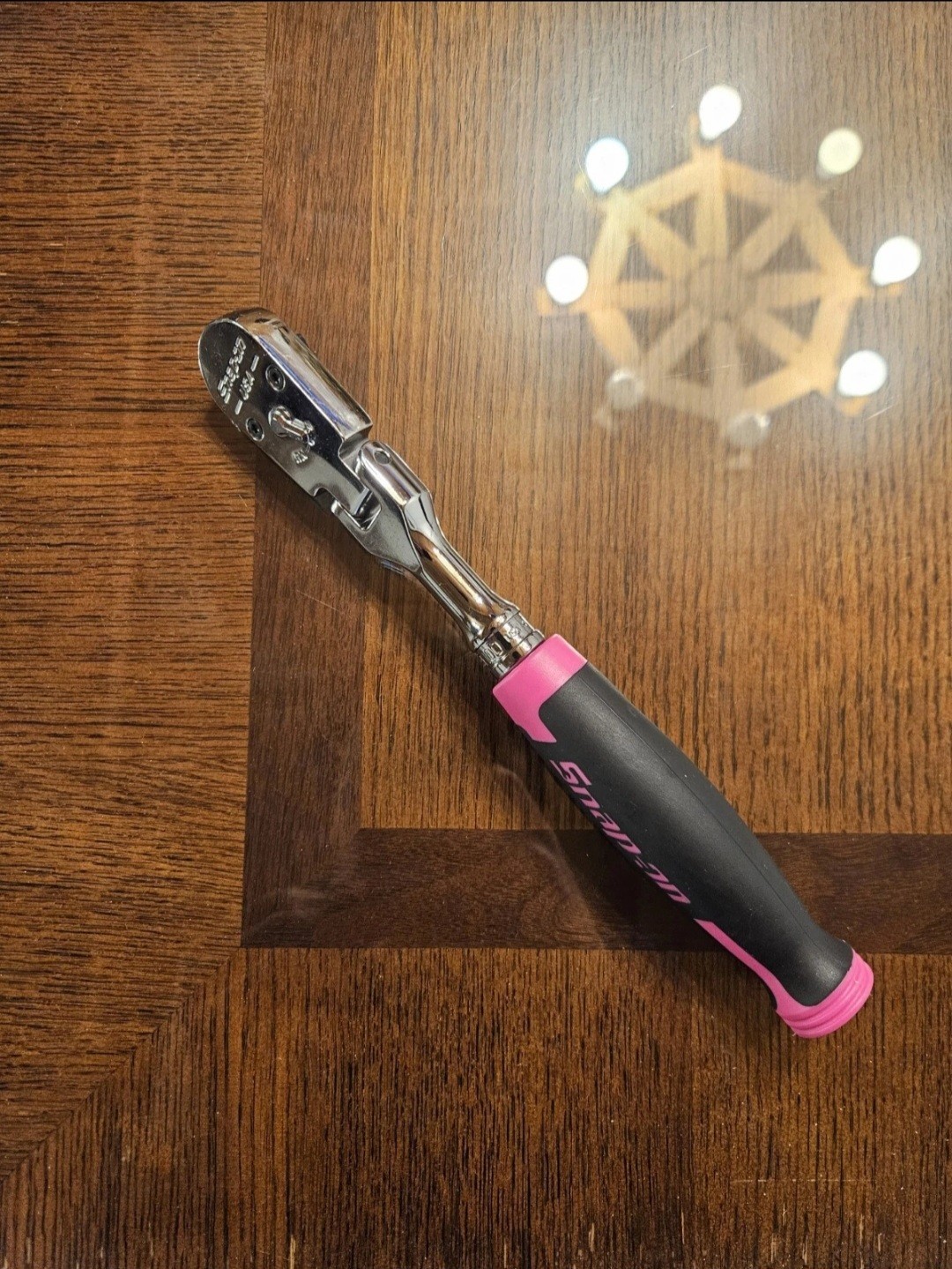 NEW! Snap On Cynergy PINK 3/8” Drive Soft Grip Flex Head Ratchet FHF100