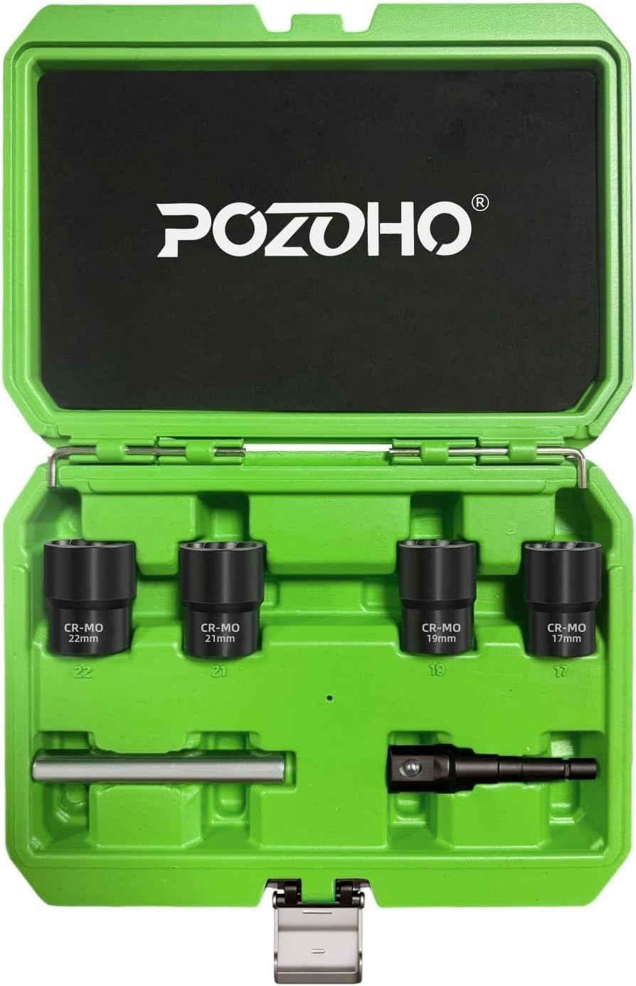 6-Piece Lug Nut Extractor Set – Impact Socket Wrench for Stripped Bolts