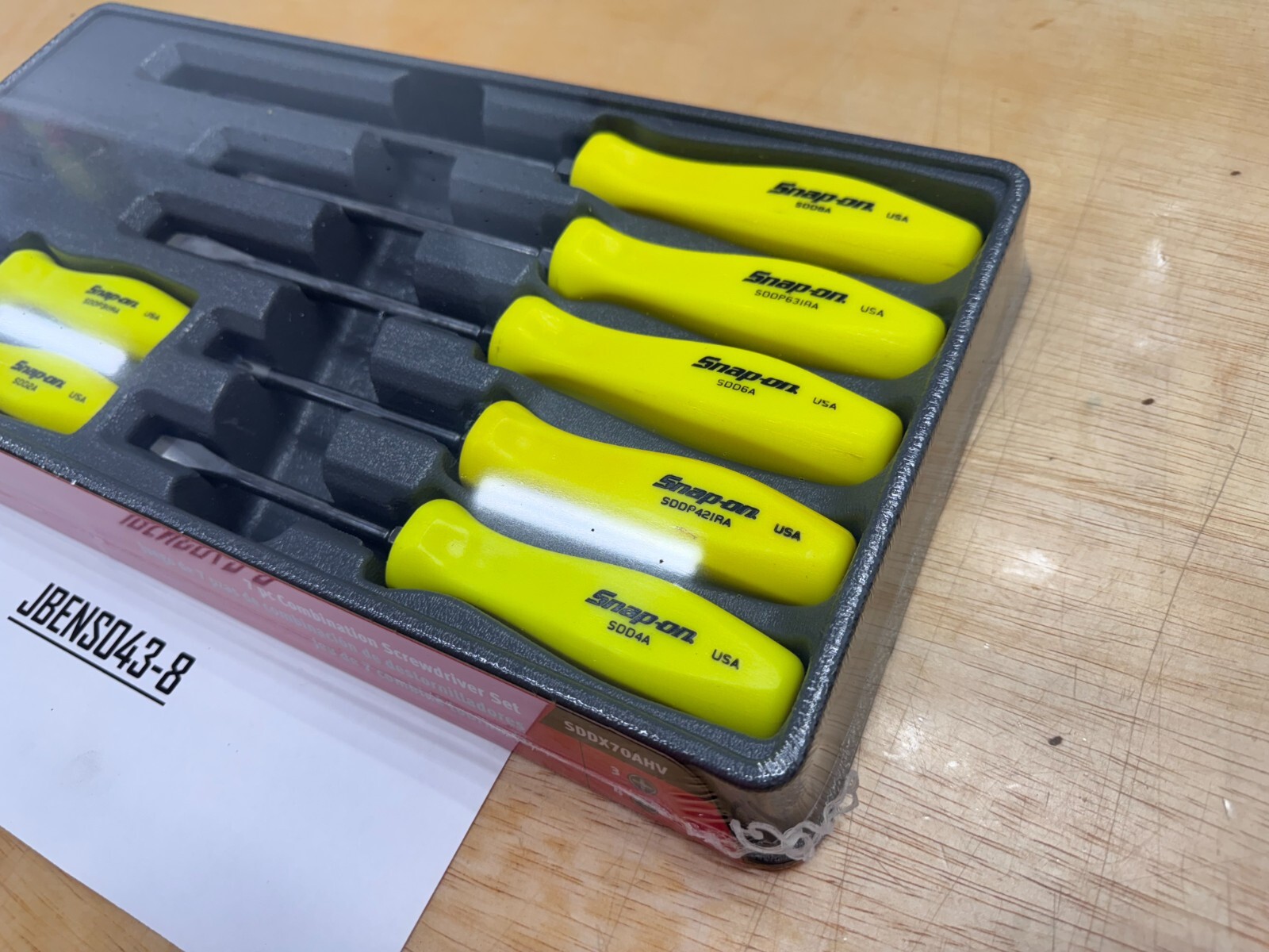 Snap-on Tools USA NEW 7pc HI-VIZ Hard Grip Combination Screwdriver Set SDDX70AHV