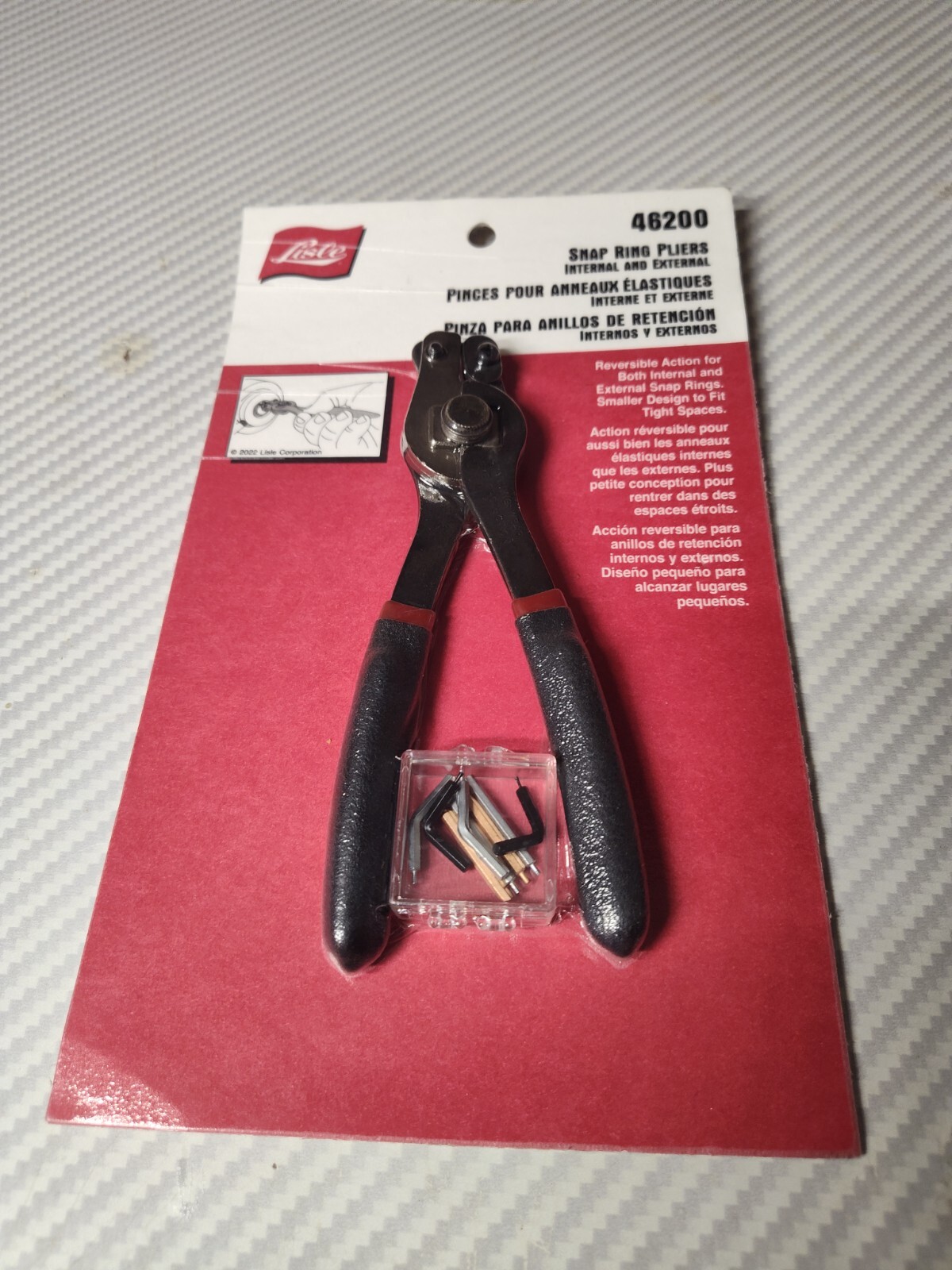 Reversible Action Internal and External Snap Ring Smaller Plier Lisle 46200