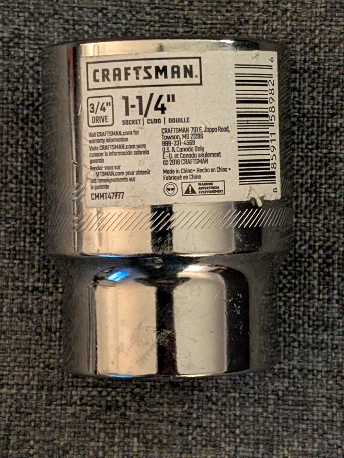 CRAFTSMAN Socket, 3/4-Inch Drive, 12 Point, 1-1/4-Inch (CMMT47777)