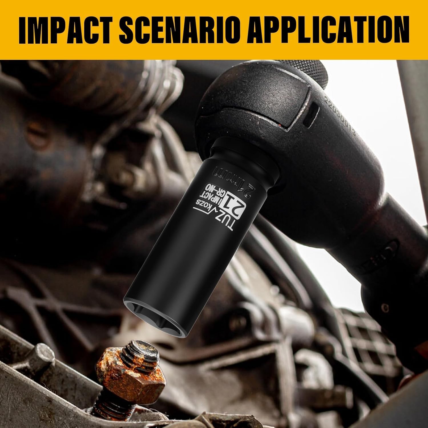 21mm Deep Impact Socket, 1/2 Inch Drive, 6 Point, CR-MO Steel