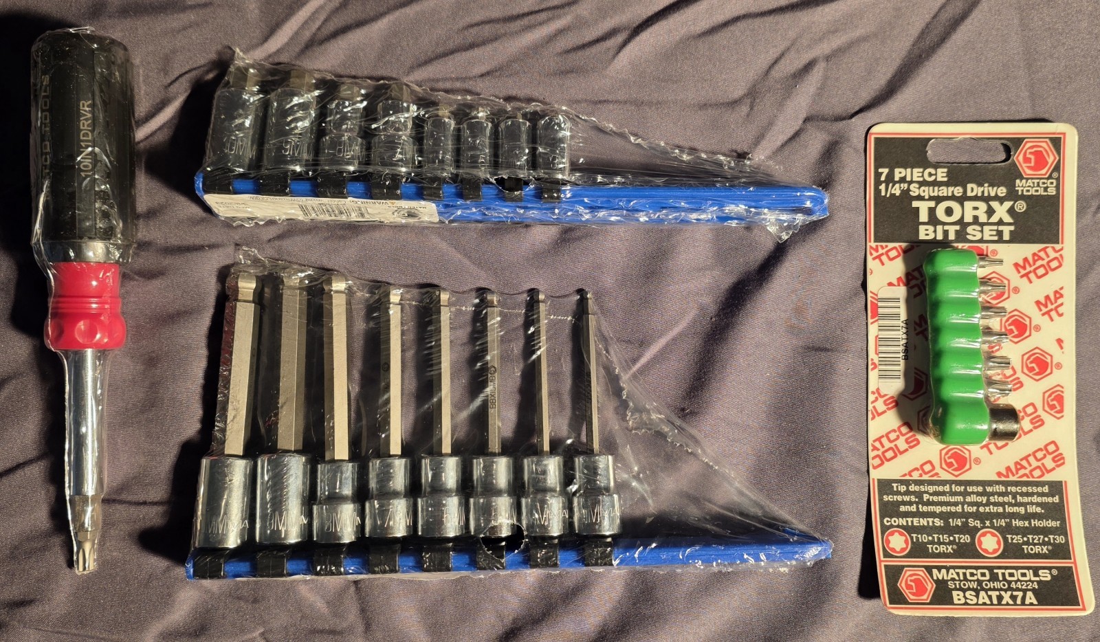 MATCO SBBXIM8R/10n1 SCREWDRIVER/STUBBY MM HEX SOCKET/ BSATX7A TORX BIT SET