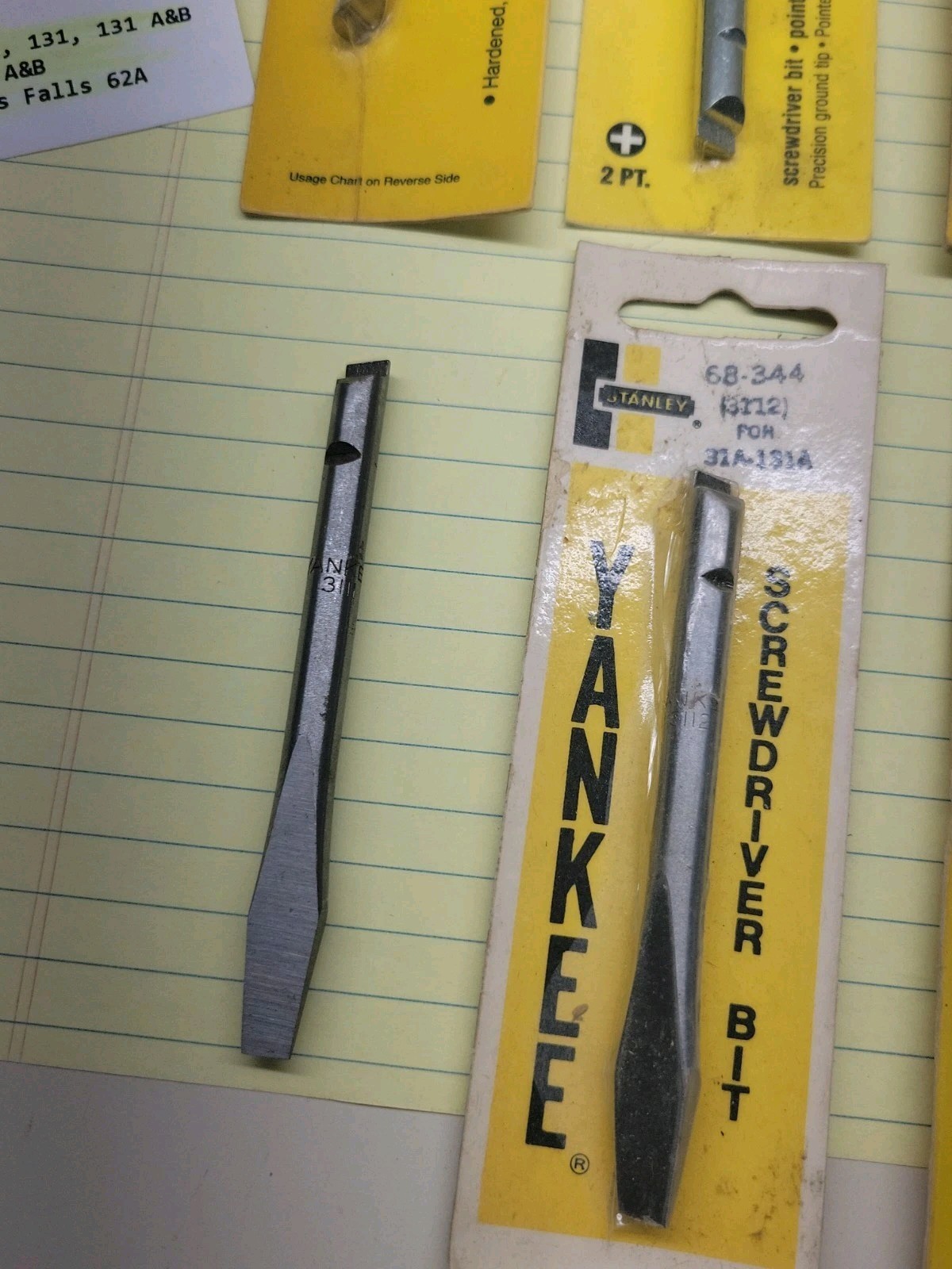 Stanley Yankee Screwdriver Bits #1 #2 #3 Phillips Flat 1 2 & 3 31 131 68-131 62A