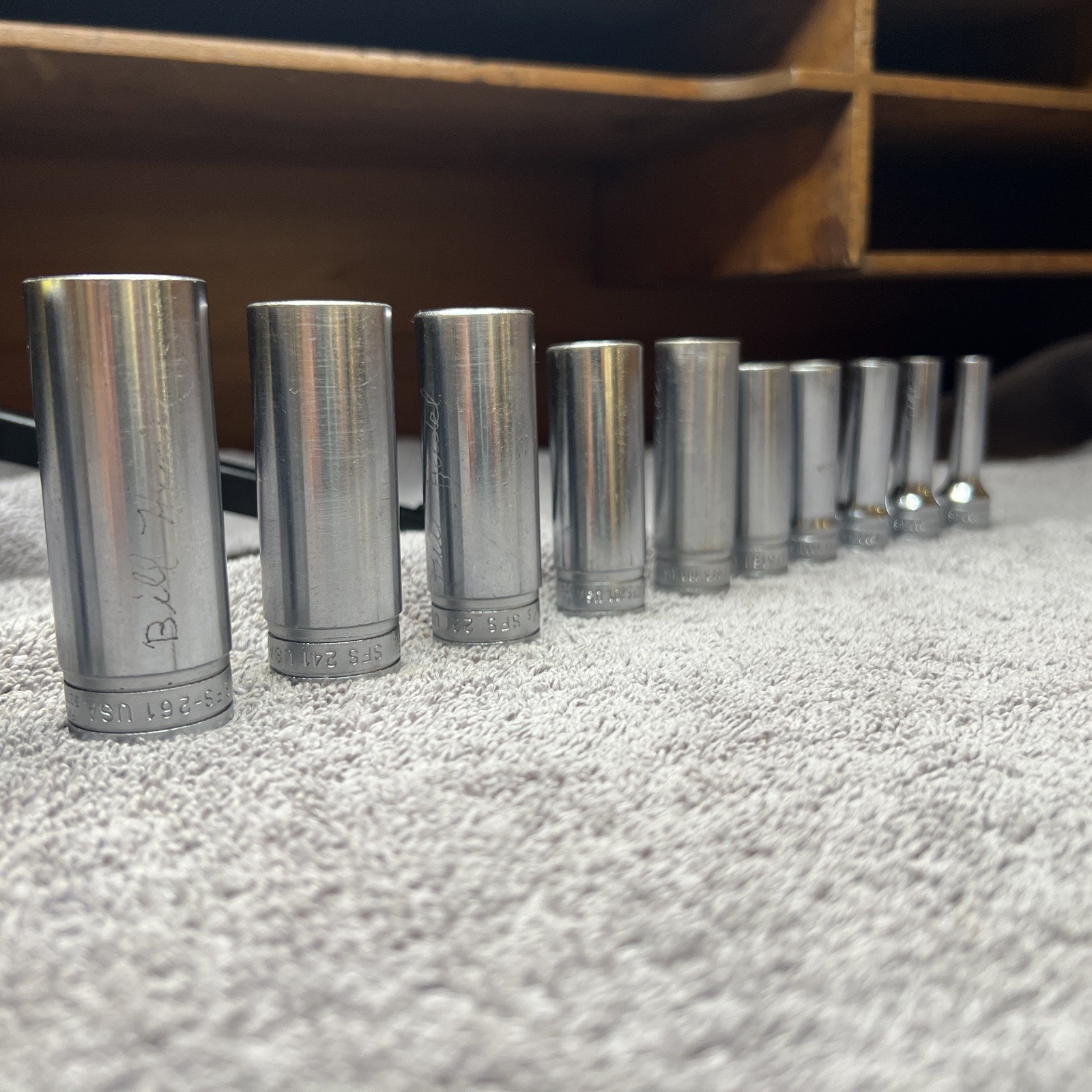 Snap-on 11 pc 3/8″ Drive SAE 6 Point Deep Socket Set 1/4” to 7/8” SFS Series