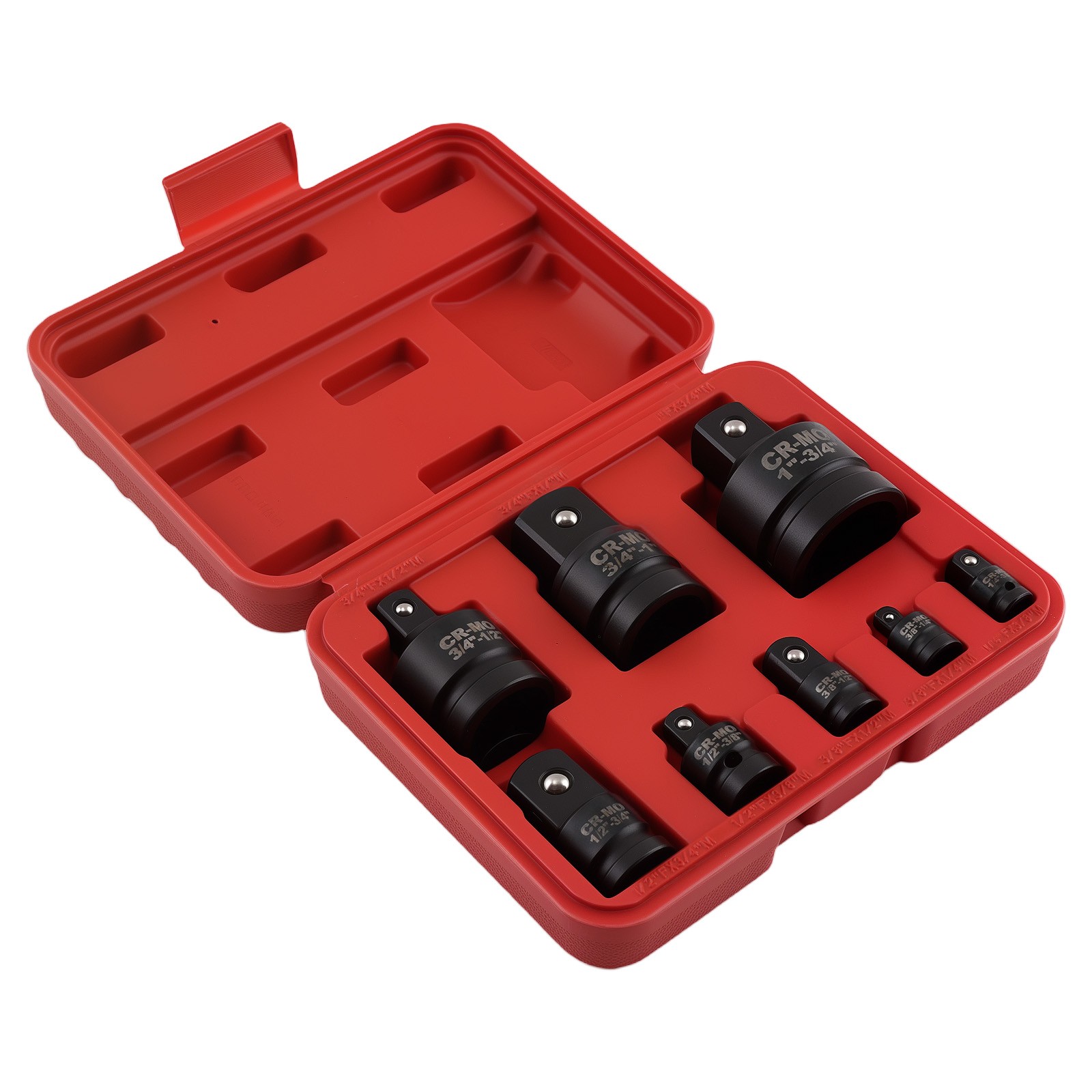 Impact Adapter Set 8pcs 1/4in 3/8in 1/2in 3/4in 1in Socket Reducer CR-MO Steel