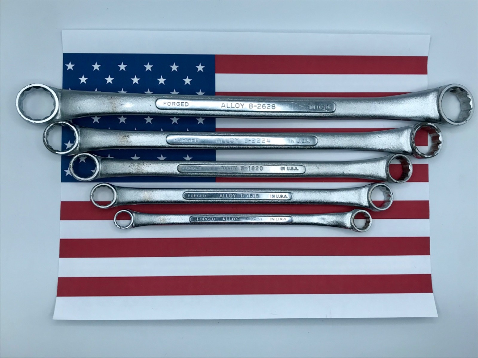 Vintage S-K Wayne SAE 5-Piece Offset Box Wrench 3/8”-7/8” Set, USA 🇺🇸