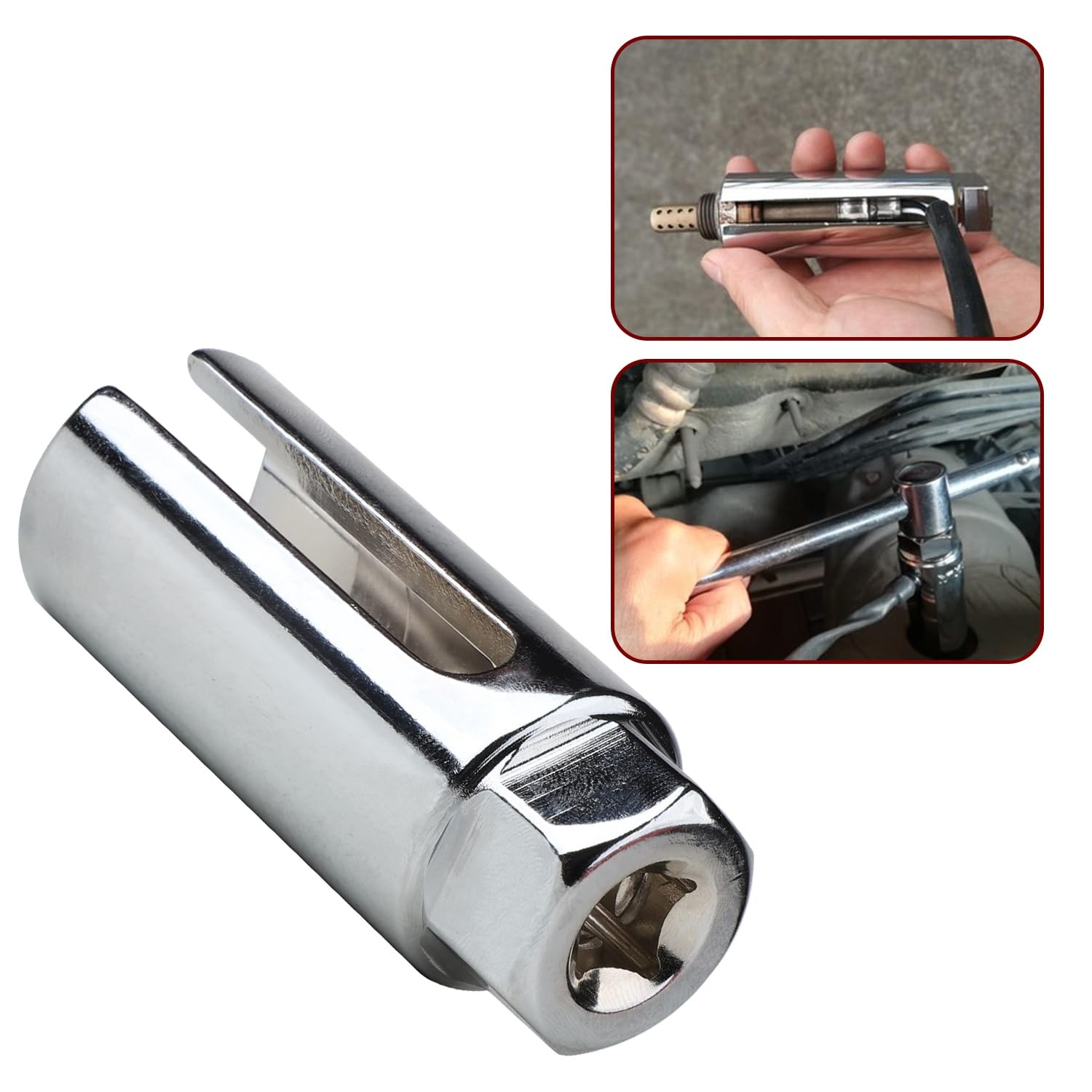 ITEQ 5 Pcs Automotive Oxygen Sensor Socket Wrench 7/8” 3/8” 1/2”, Black White