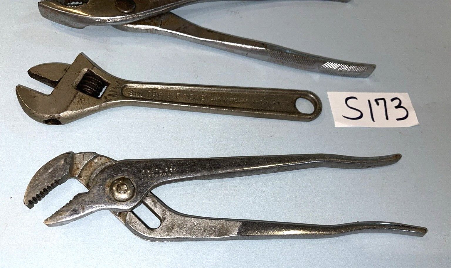 PROTO TOOLS 3 PIECE ALLIGATOR, SLIP JOINT PLIERS & CRESCENT STYLE WRENCH