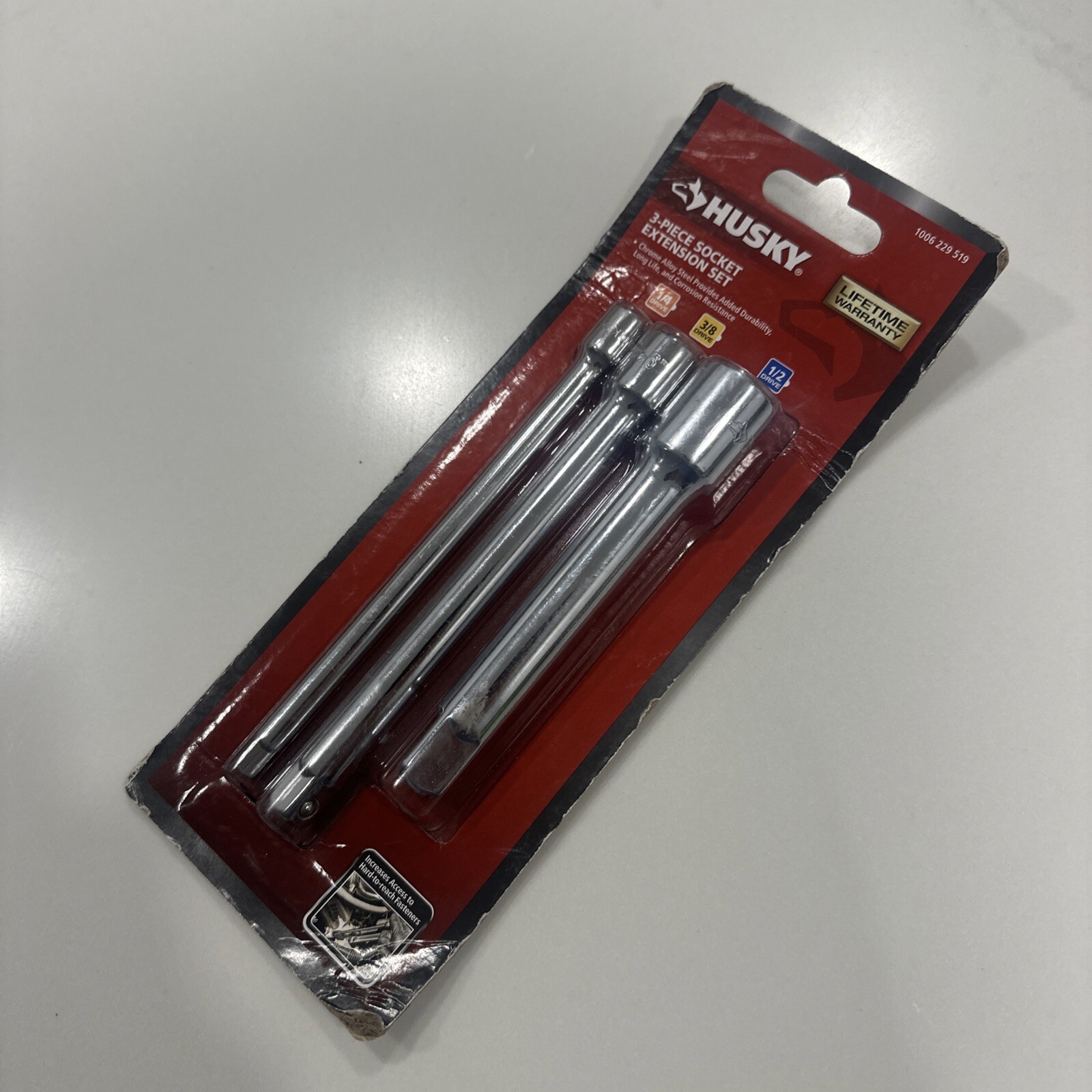 Husky 3-Piece Socket Extension Set 1/4” 3/8” 1/2” Drive 1006229519 – New