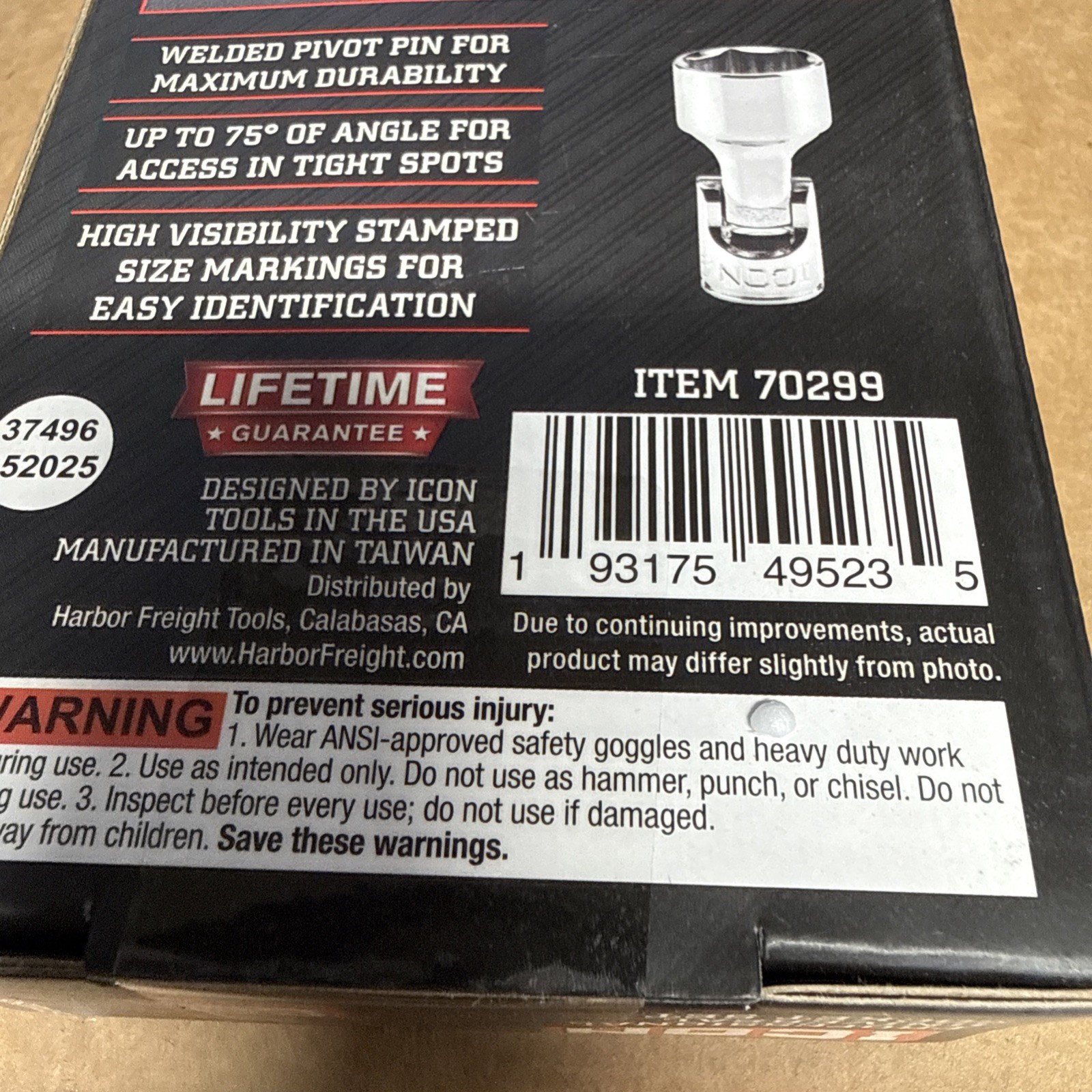 ICON S1US6 PROFESSIONAL UNIVERSAL SOCKET SET SAE 1/4″ DRIVE Free Shipping
