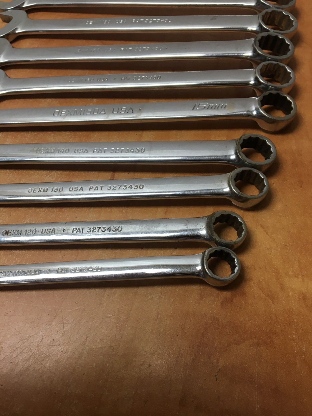 Snap-On METRIC OEXM Series Combination Wrench 9pc Set 11mm-19mm OEXM190 OEXM180