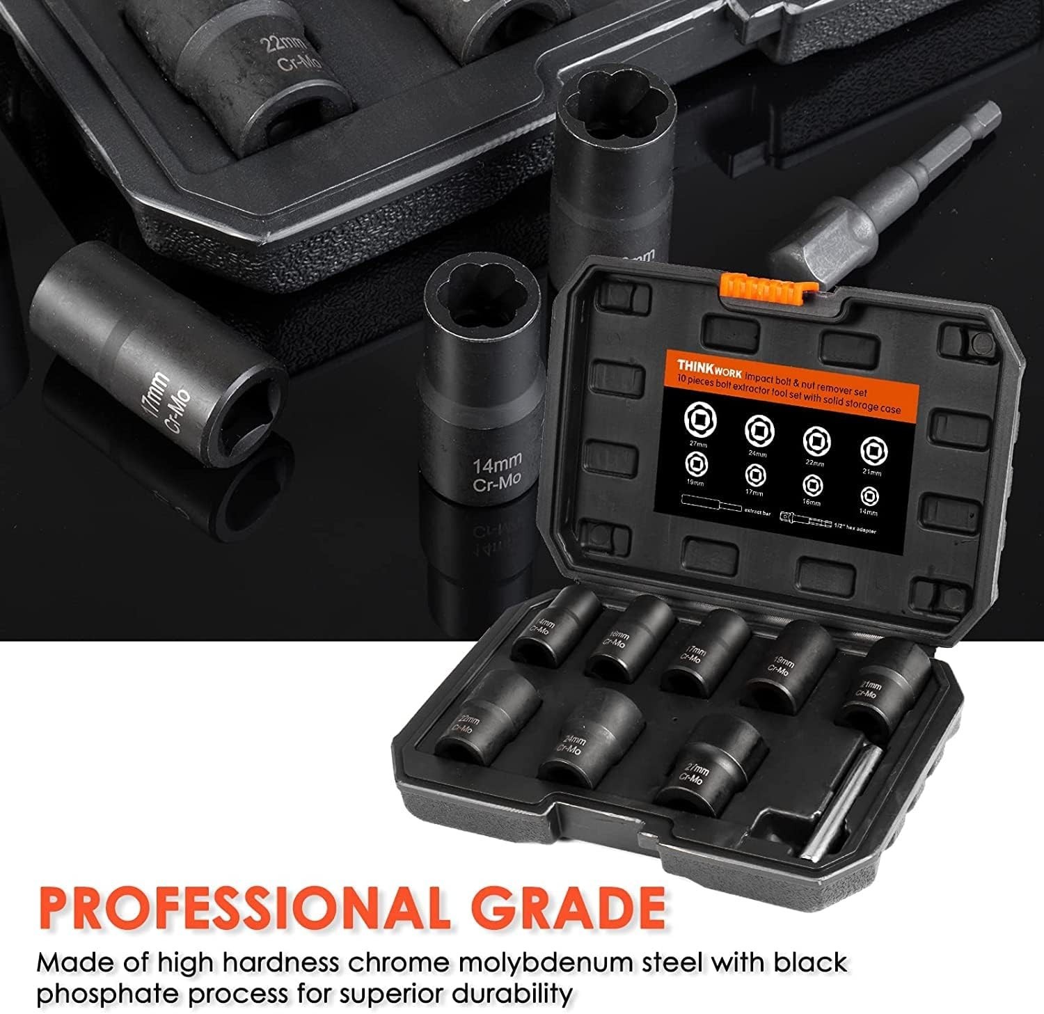 Professional 10-Piece Bolt & Nut Extractor Set – Max Grip and Versatile Sizes