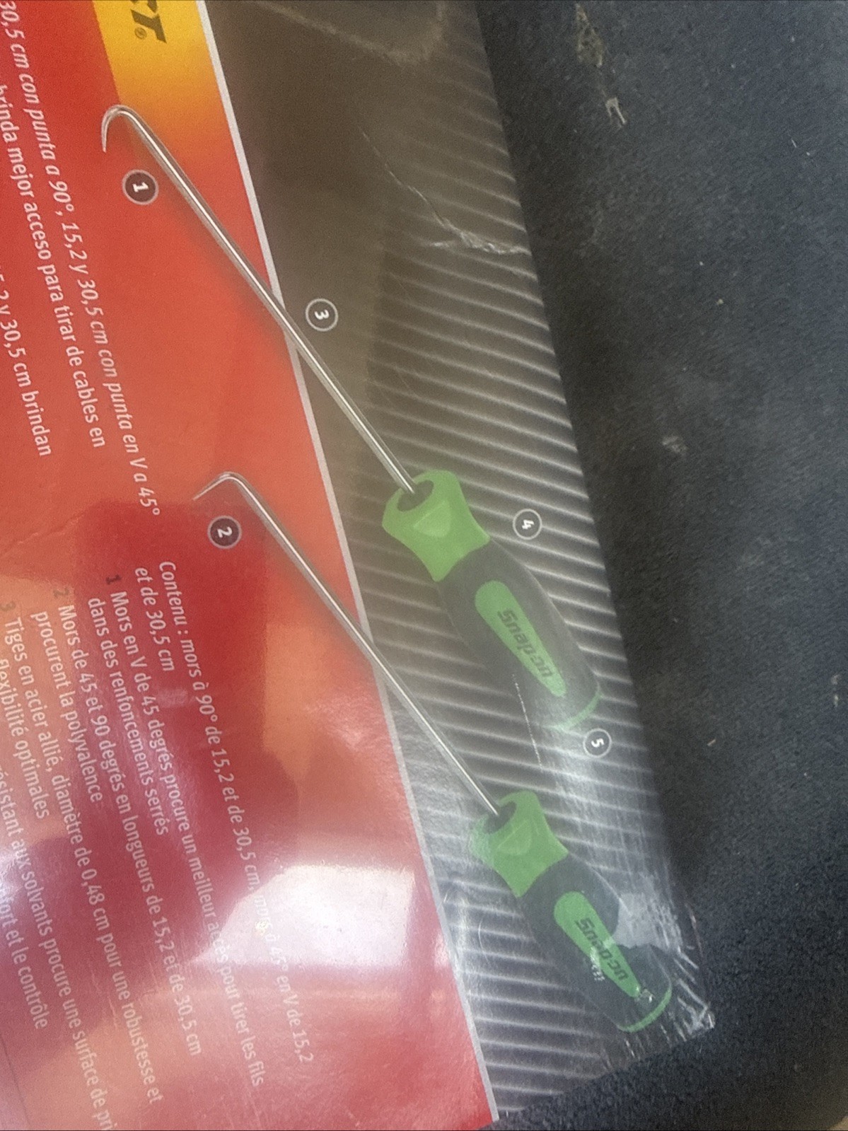 For Snap On 4pc Instinct® Long Soft Grip Grn Pick Set SGLASH1204BG Small Rust