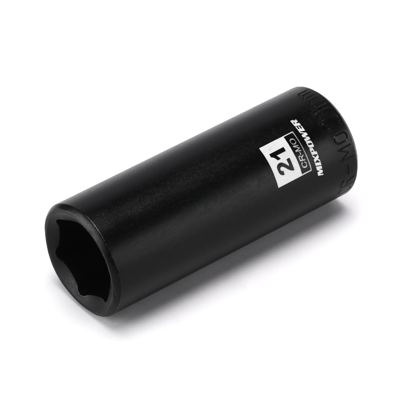 1/2 Inch Drive Deep Impact Socket, CR-MO, 21mm, 6 Point, Radius 21mm