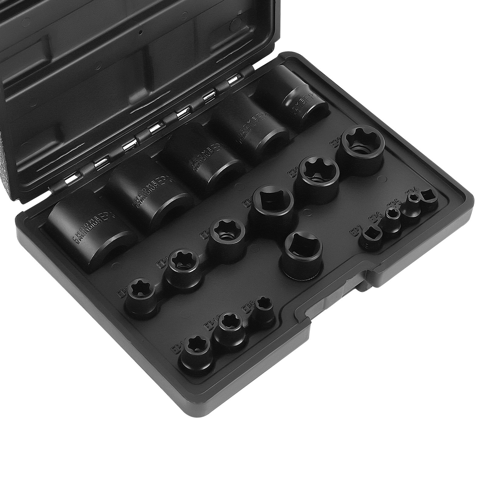 19pcs Black External Plus Socket Set EP4 EP5 EP6 EP7 EP8 EP10 EP11 EP12 EP14