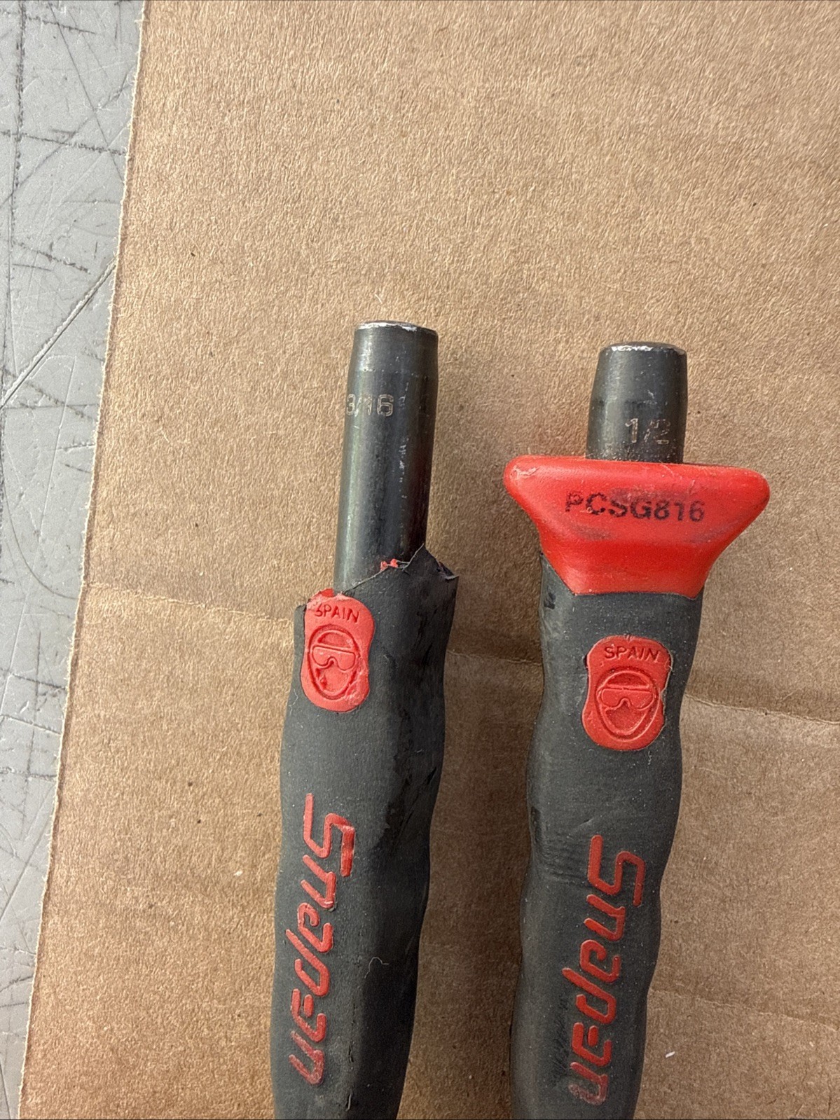 SNAP-ON 9PC Red SOFT GRIP PUNCH AND CHISEL SET #PPCSG710